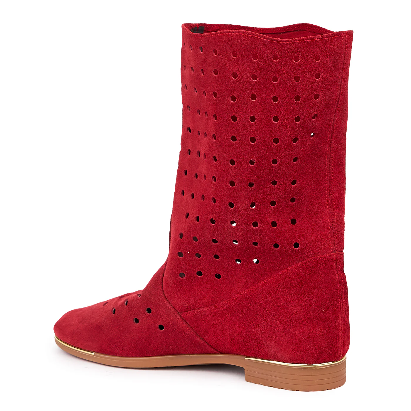 Cizme casual dama din piele naturala rosie 14464 - Image 2