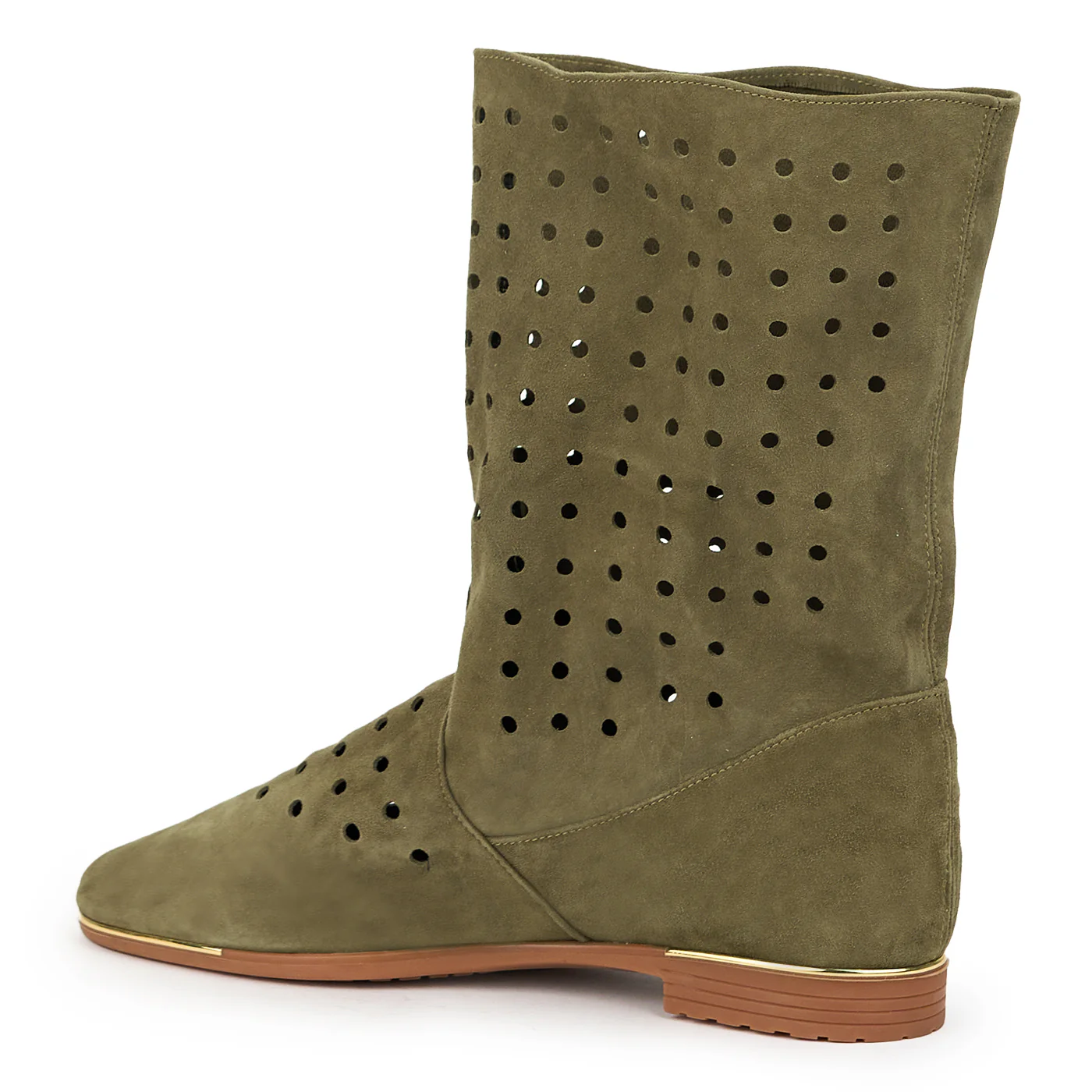 Cizme casual dama din piele naturala verde 14778 - Image 2