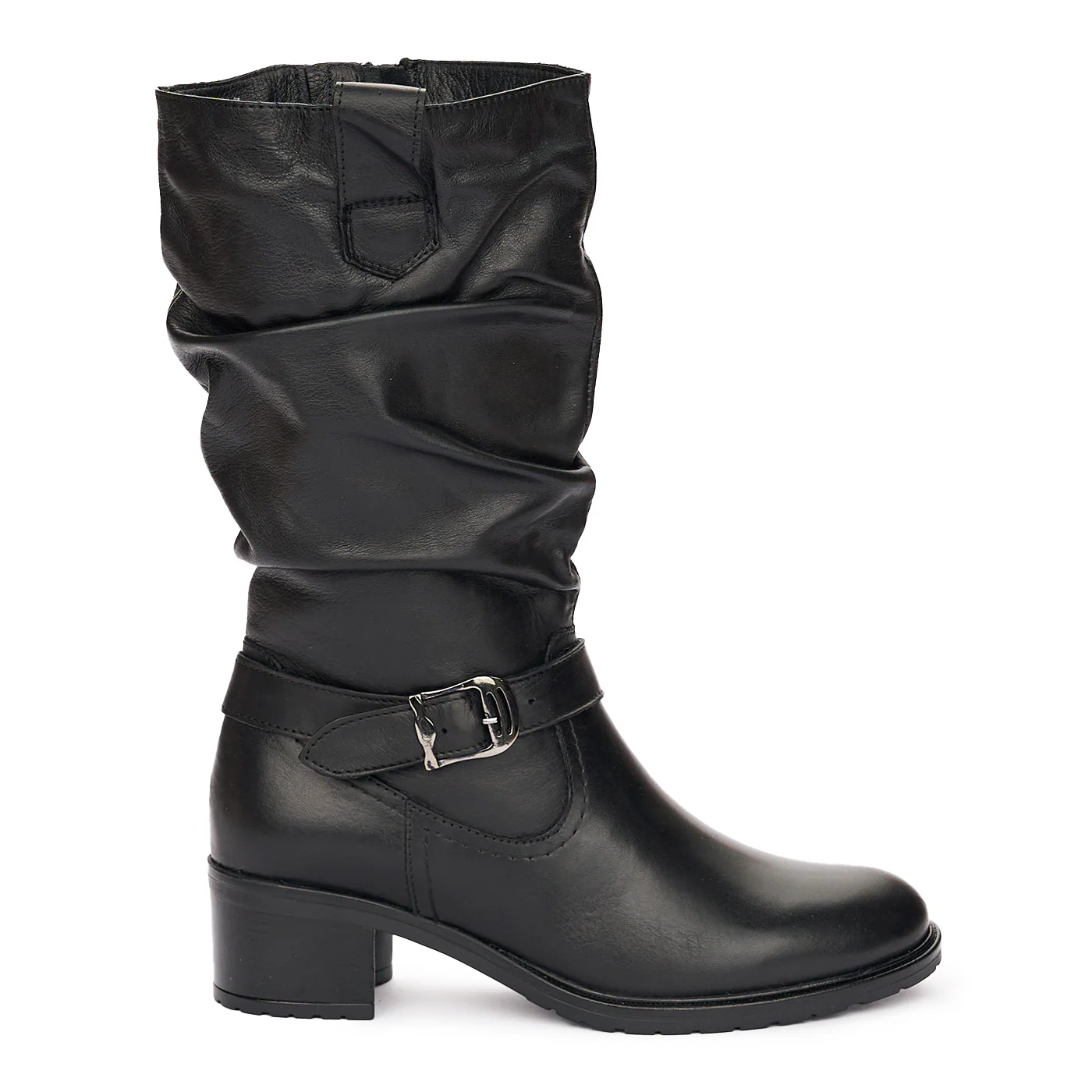 Cizme cu Toc Elegante din Piele Naturala Toc 5 Cm Culoare Negru 10913