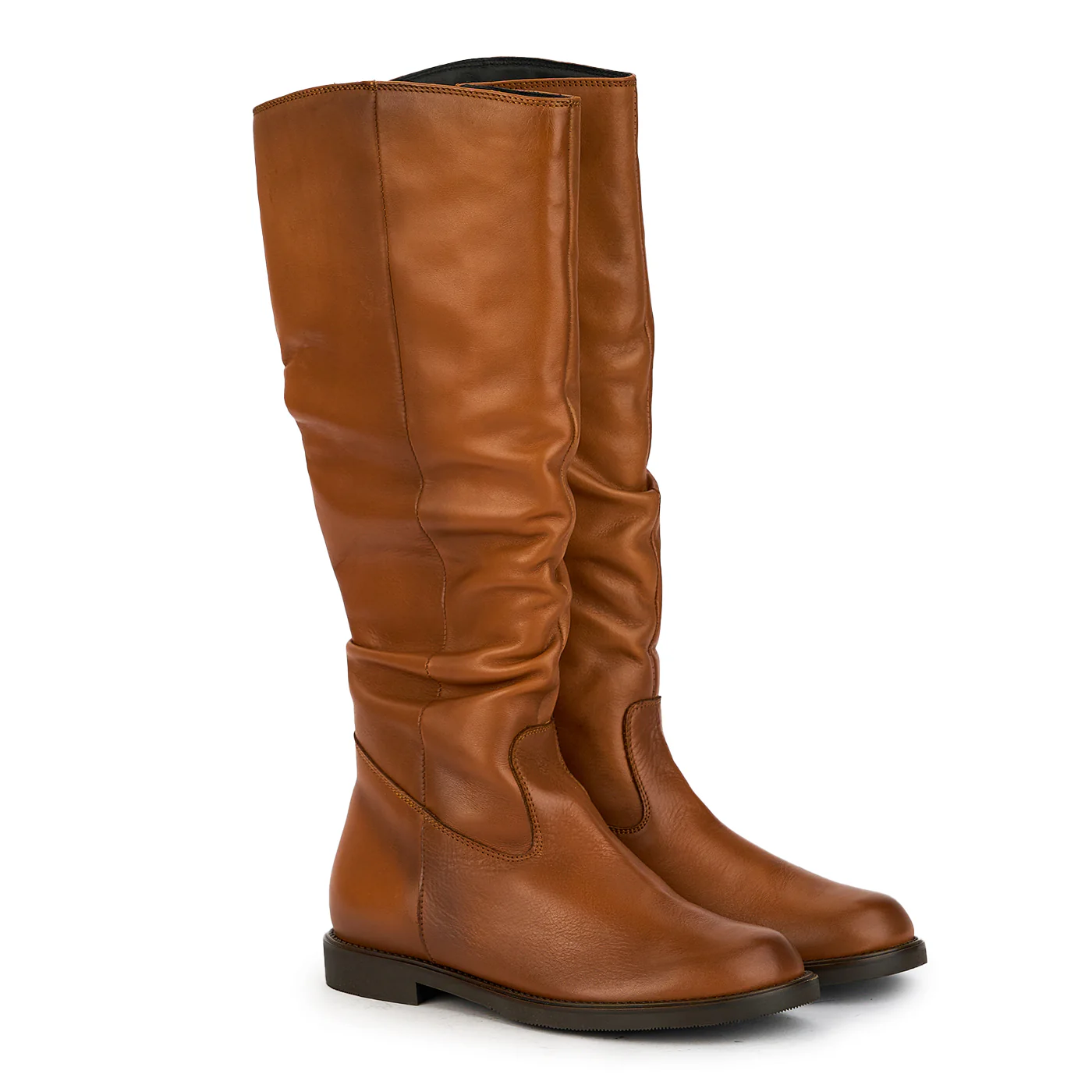 Cizme dama din piele naturala maro cu elastic pe pulpa 17325 - Image 4