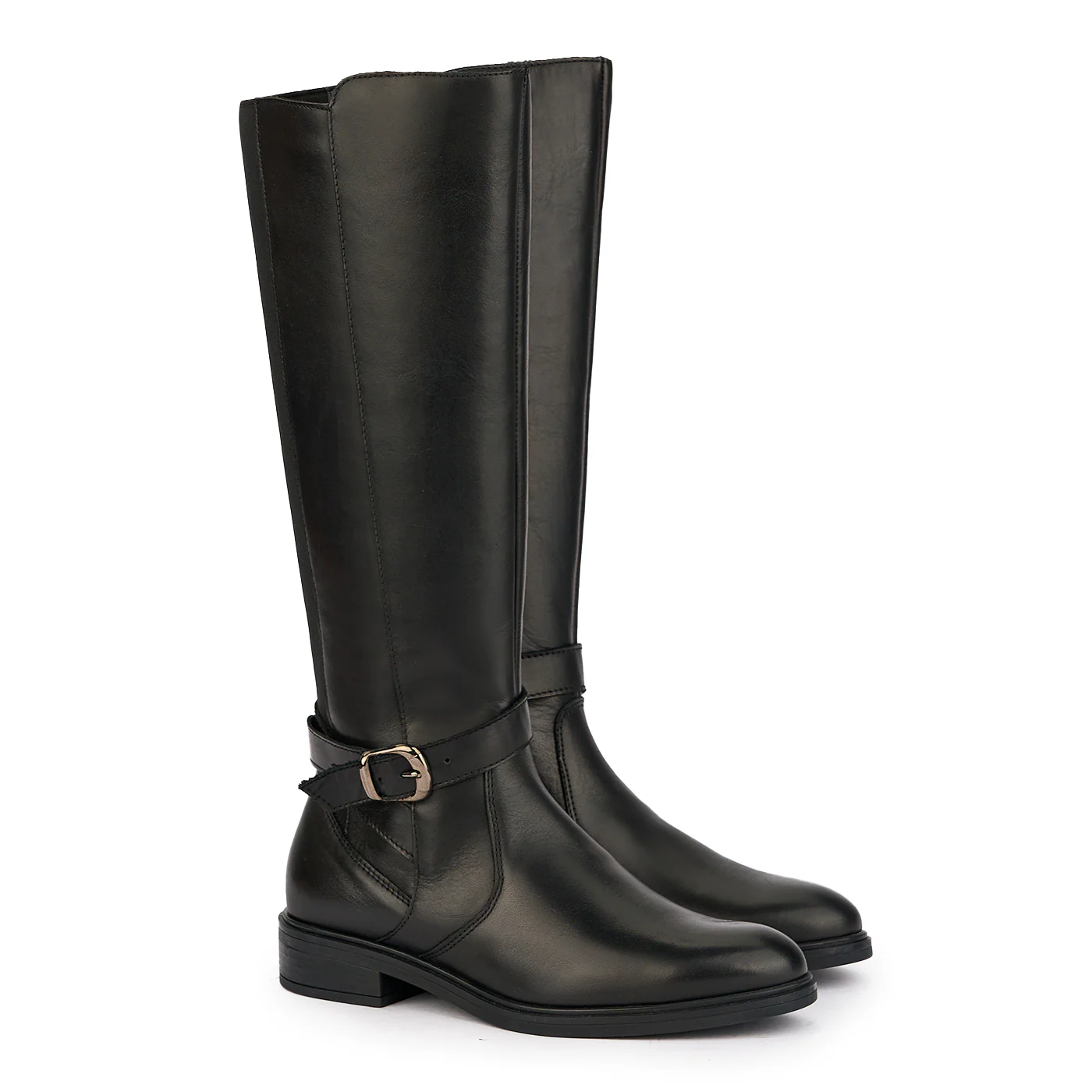 Cizme dama din piele naturala neagra cu banda elastica 17027 - Image 4