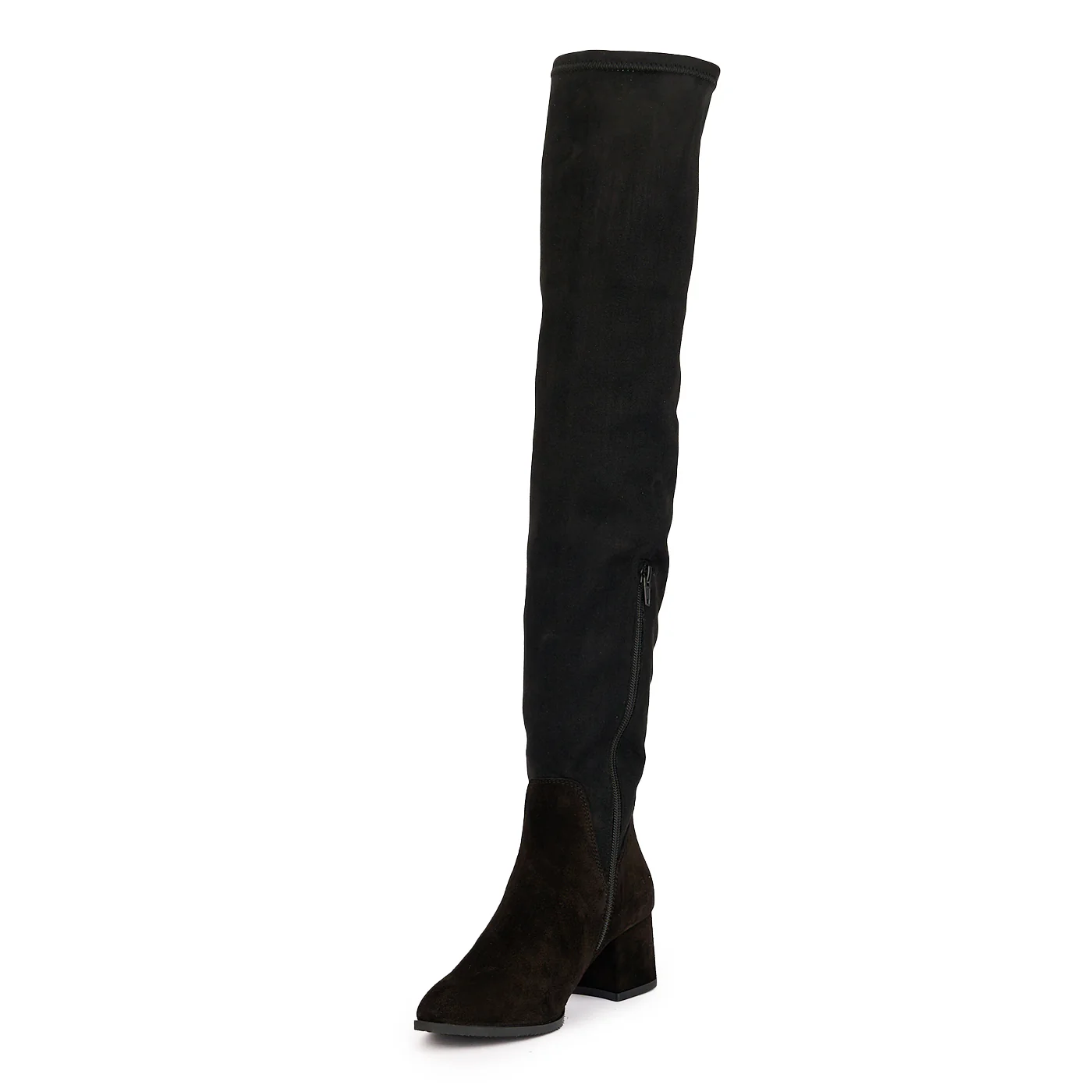 Cizme dama din piele naturala neagra cu toc gros 5.5 cm 17136 - Image 3