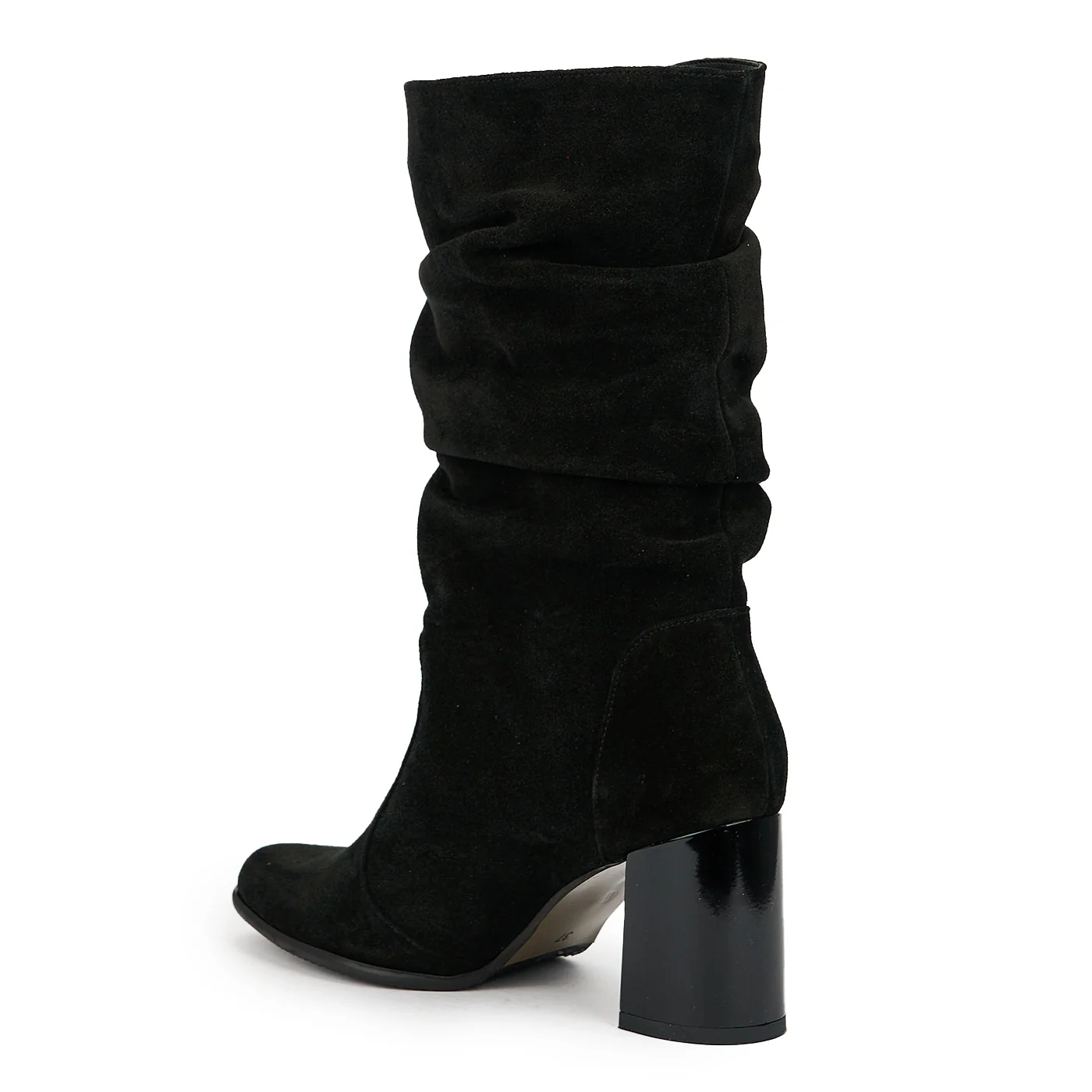 Cizme dama din piele naturala neagra cu toc gros 7.5 cm 14798 - Image 2