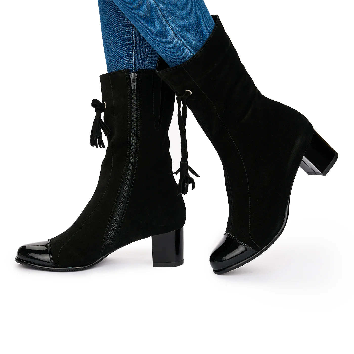 Cizme Dama Elegante Piele cu Toc 5 Cm Culoare Negru 10603 - Image 3