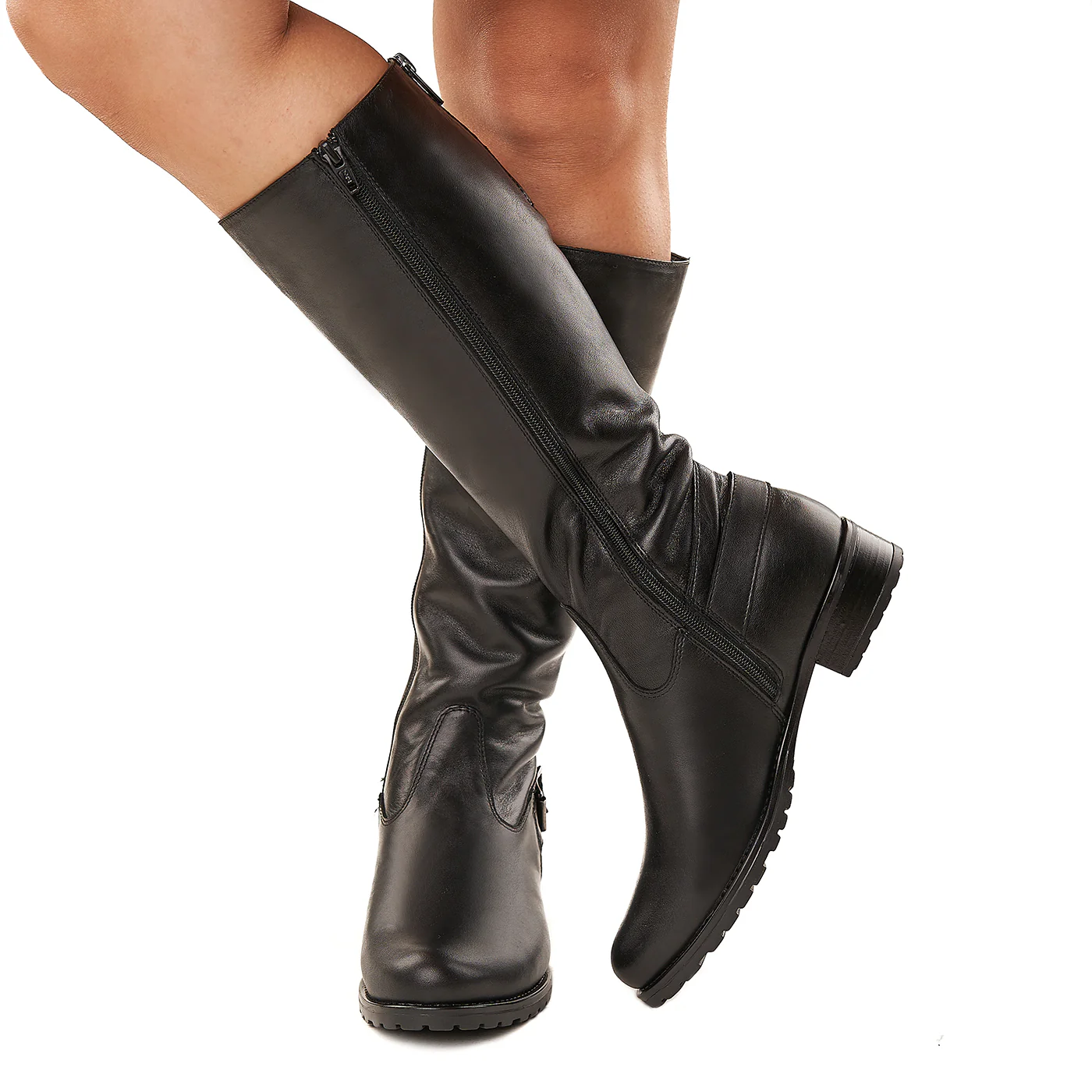 Cizme dama lungi din piele naturala neagra 3366 - Image 3