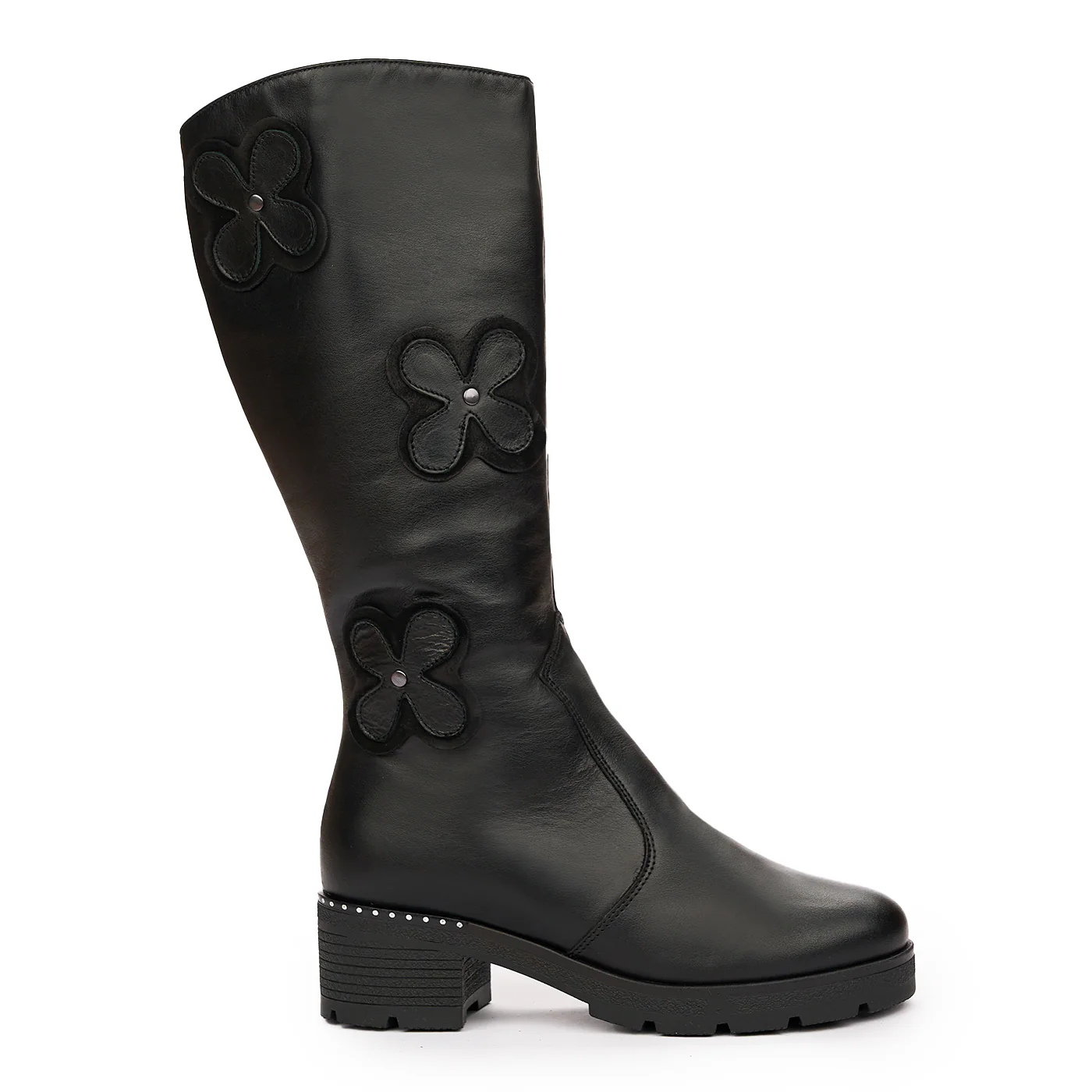 Cizme dama lungi din piele naturala neagra 3917