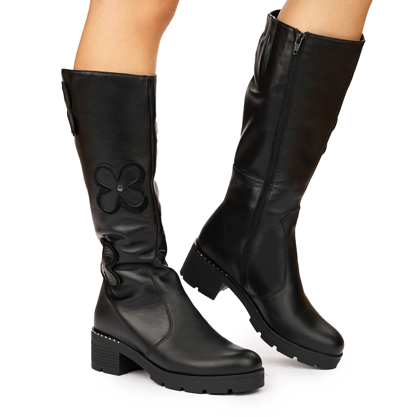 Cizme dama lungi din piele naturala neagra 3917 - Image 4