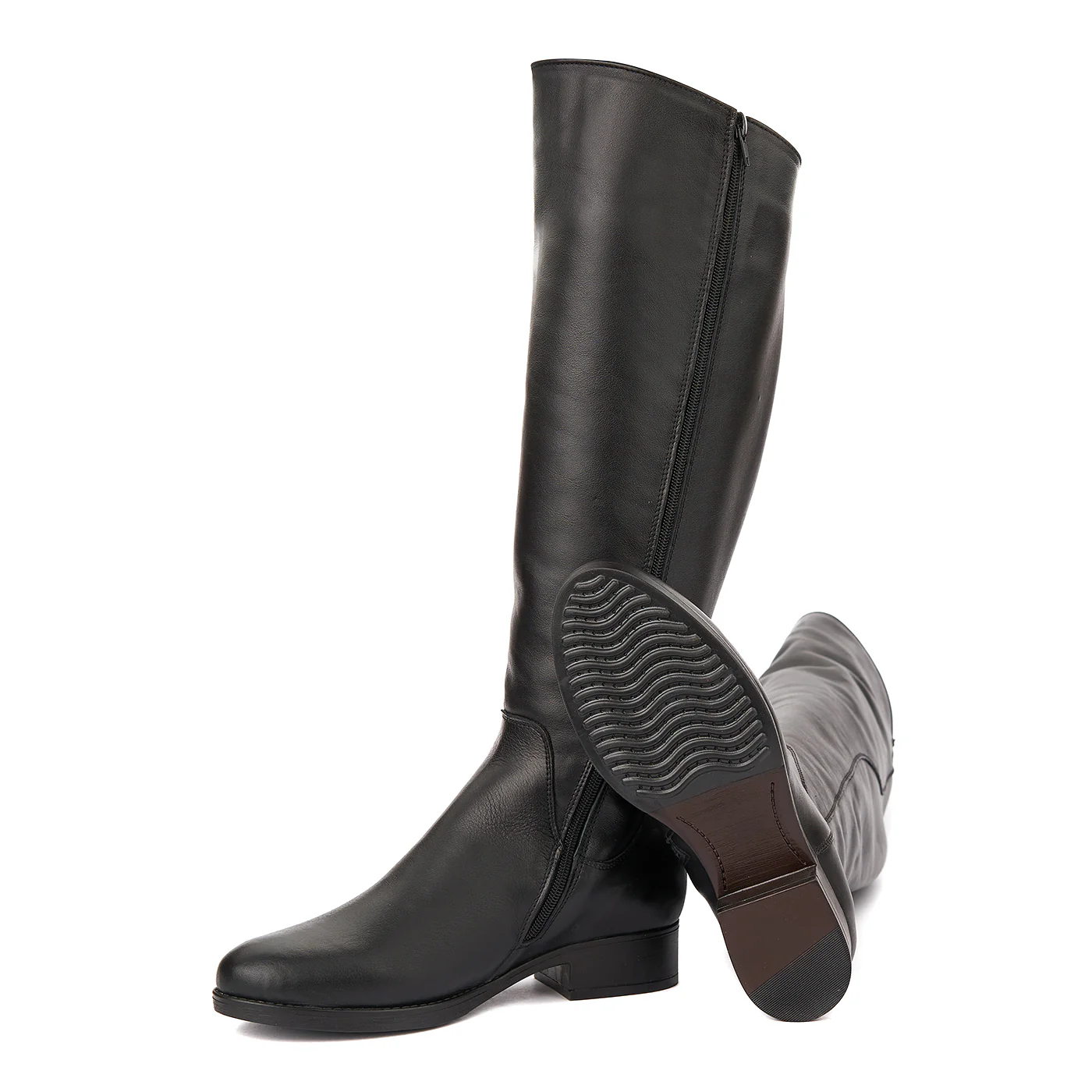 Cizme dama lungi din piele naturala neagra 6230 - Image 3
