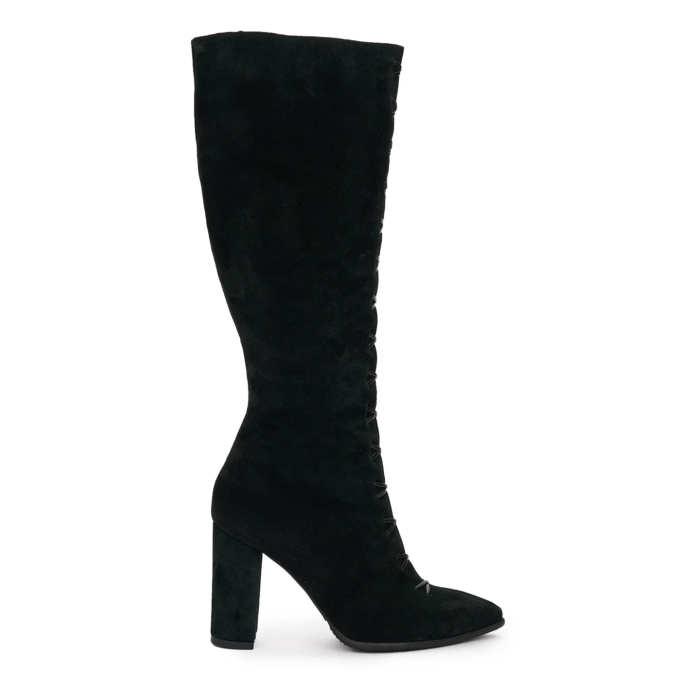Cizme Dama Piele Inalte Toc 9.5 Cm Negre 12394