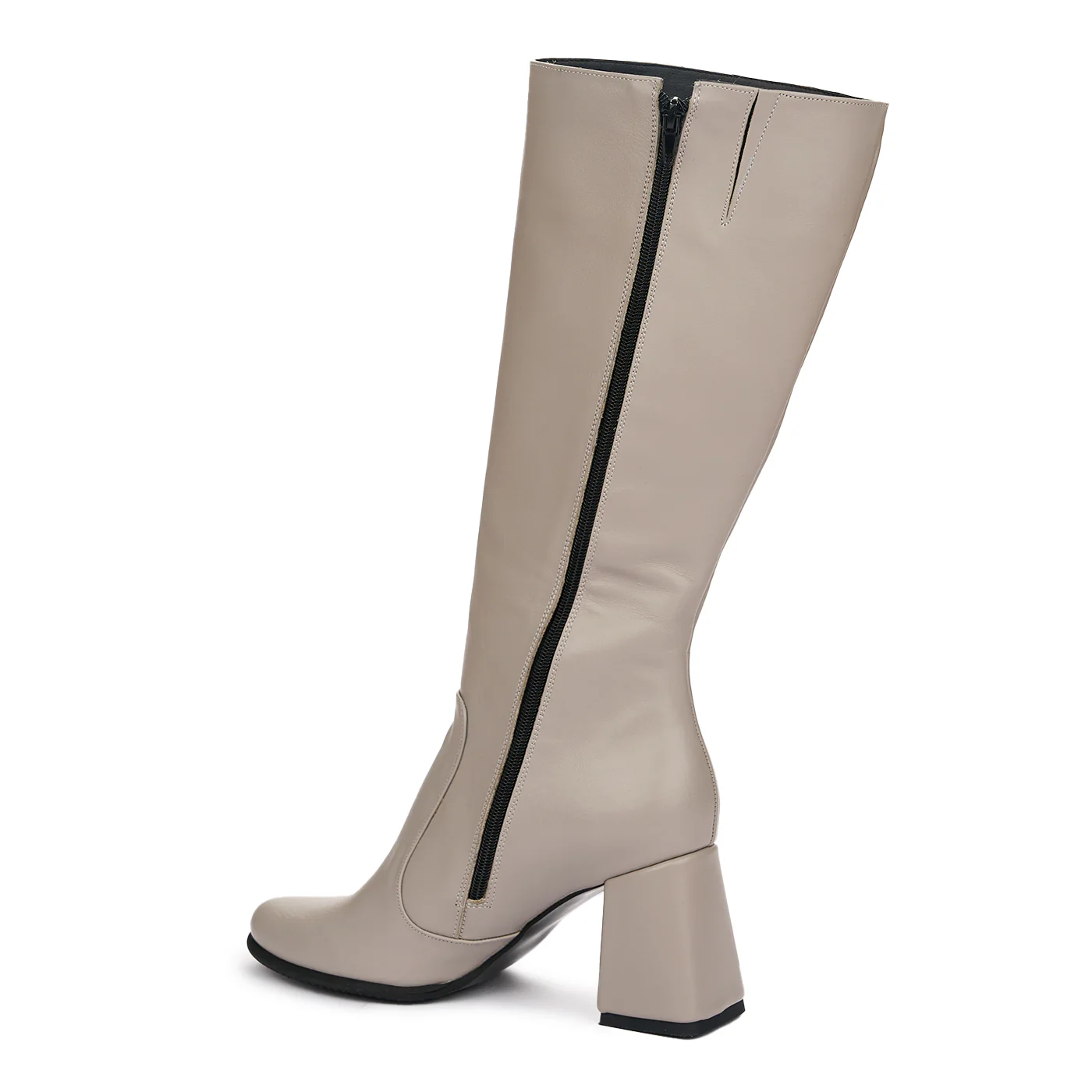 Cizme Damă Piele Naturală Toc 8 Cm Gri 12555 - Image 2
