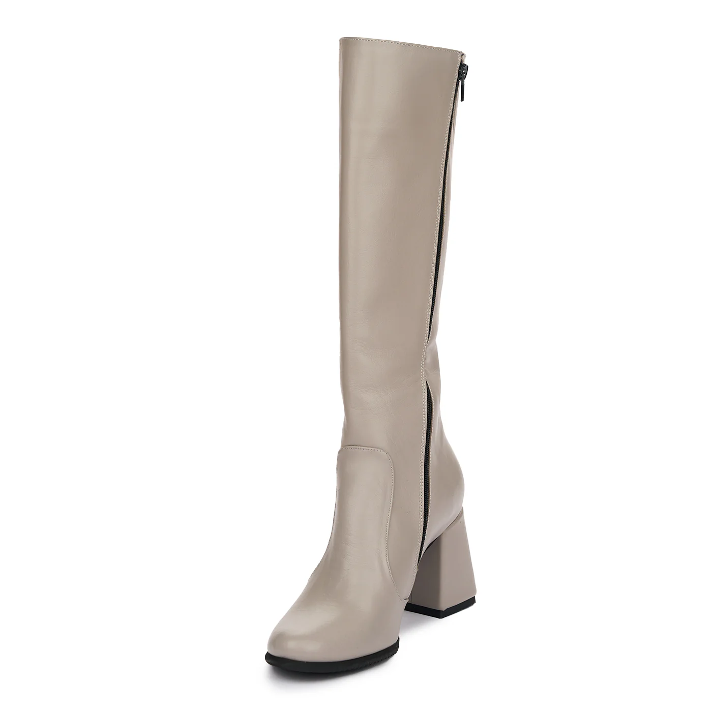 Cizme Damă Piele Naturală Toc 8 Cm Gri 12555 - Image 3