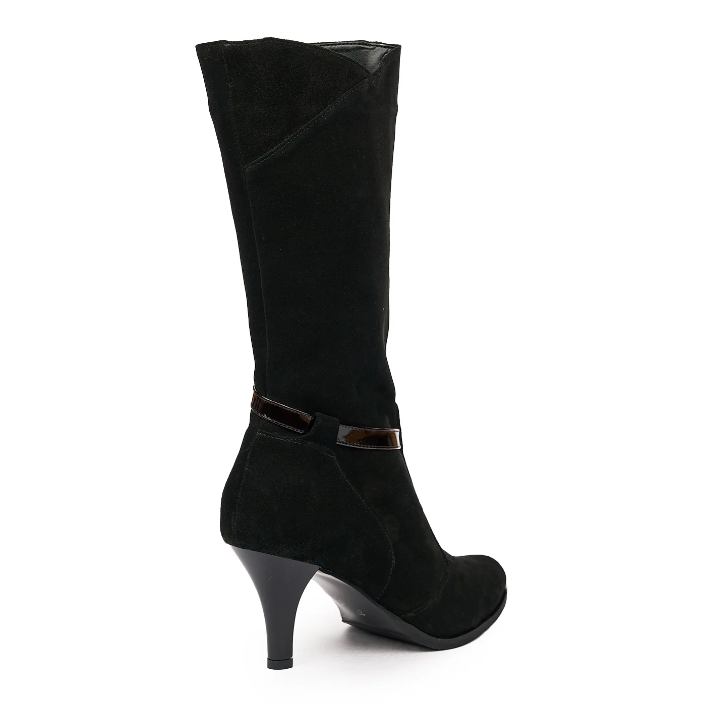 Cizme Dama Toc Subtire 8 Cm din Piele Naturala Neagre 6808 - Image 2