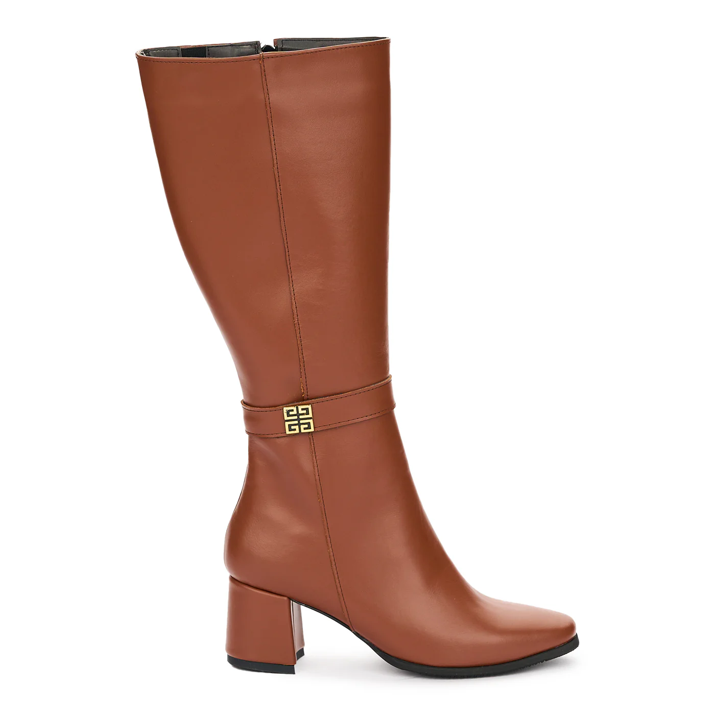 Cizme Elegante Dama din Piele Naturala Toc 6 Cm Maro 12476