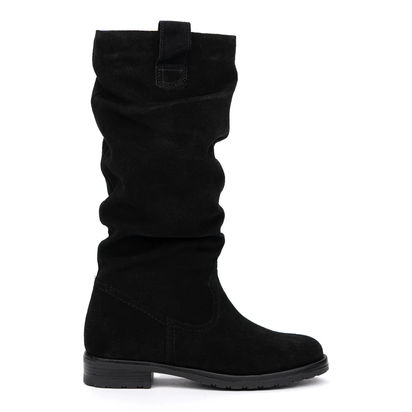 Cizme Lungi de Piele cu Toc 4 Cm Negru 8478