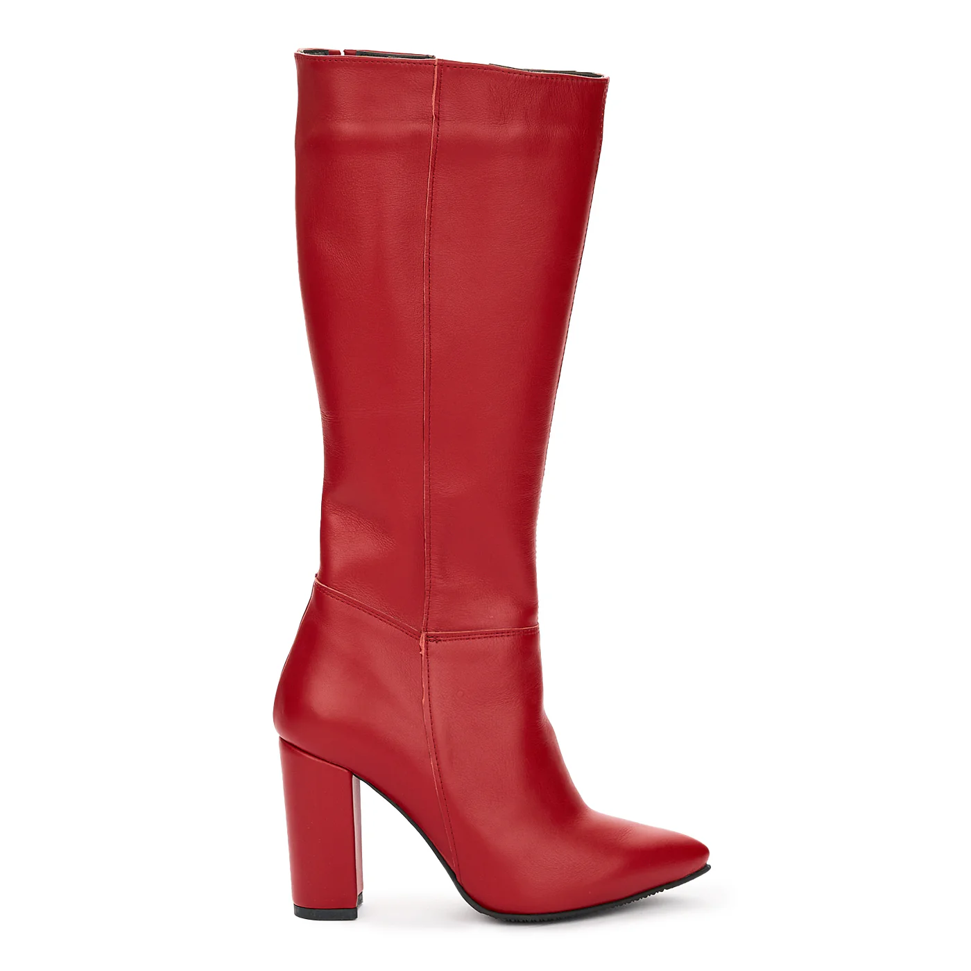 Cizme Lungi Piele Naturala Dama Toc 9.5 Cm Rosii 12480