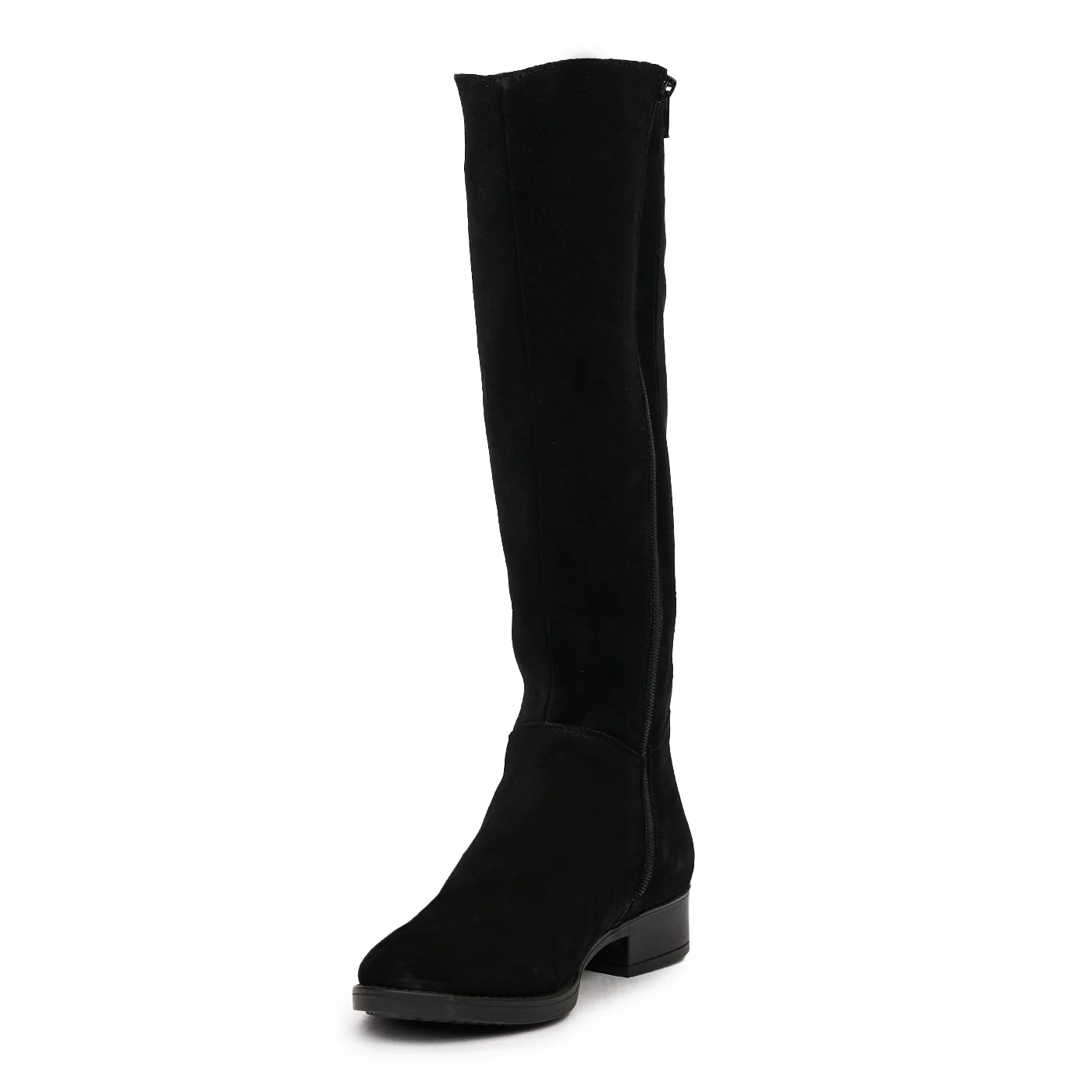 Cizme Negre Lungi fara Toc din Piele Naturala Neagra 8326 - Image 4