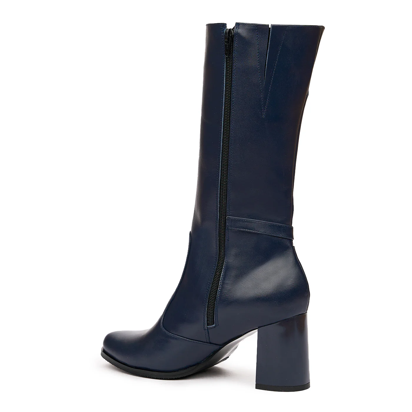 Cizme Piele Bleumarin Toc 8 Cm 6637 - Image 3