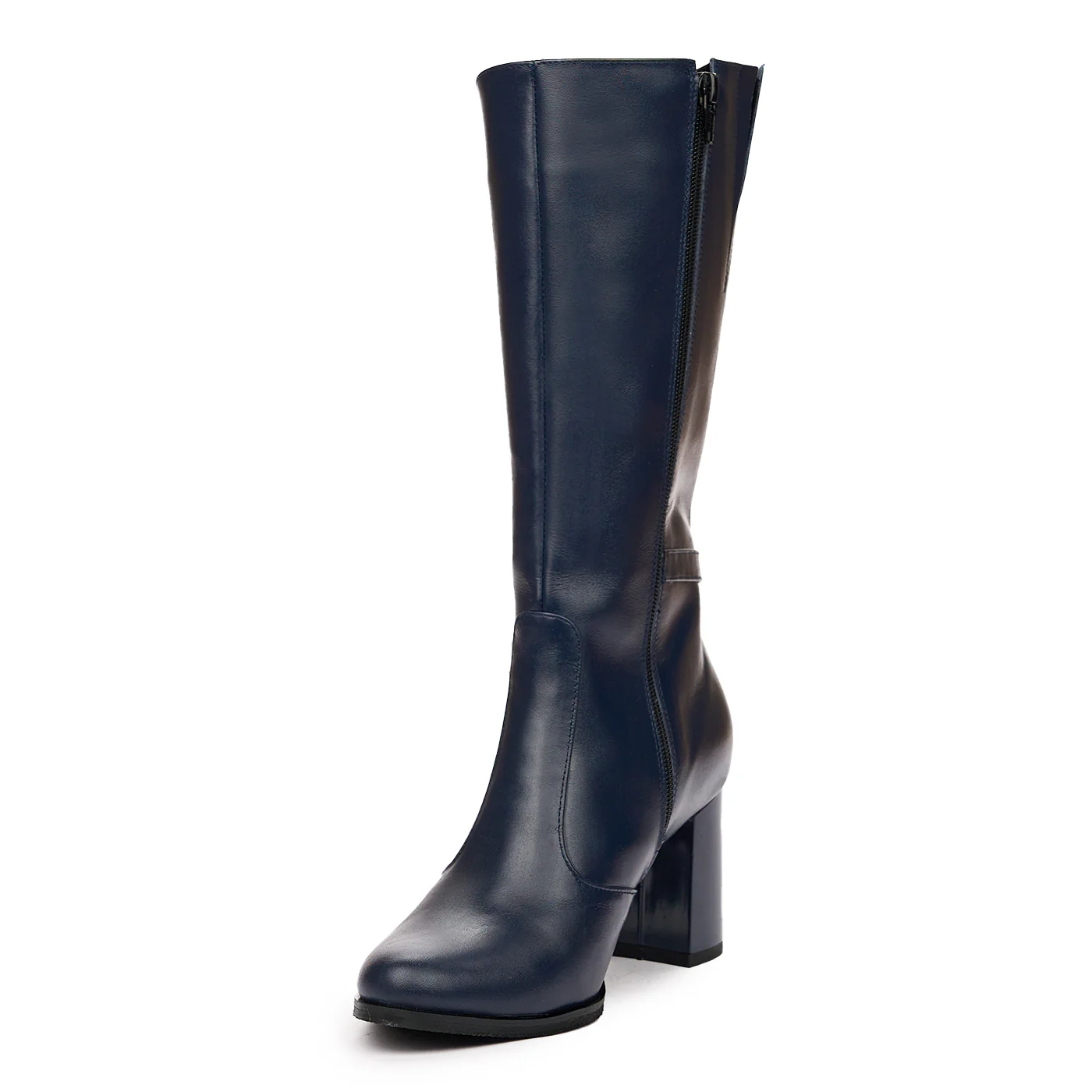 Cizme Piele Bleumarin Toc 8 Cm 6637 - Image 4