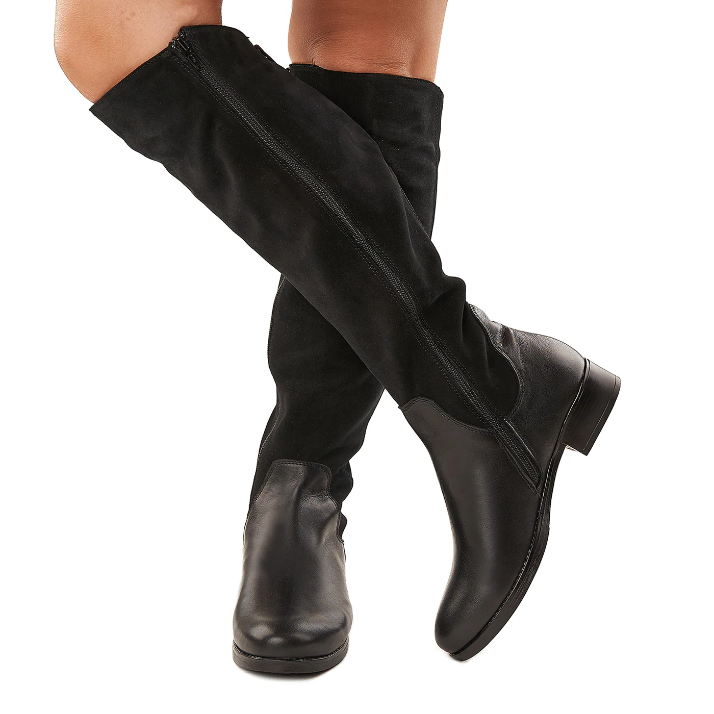 Cizme Piele Lungi cu Toc 3.5 Cm Piele Naturala Negru 3367 - Image 3