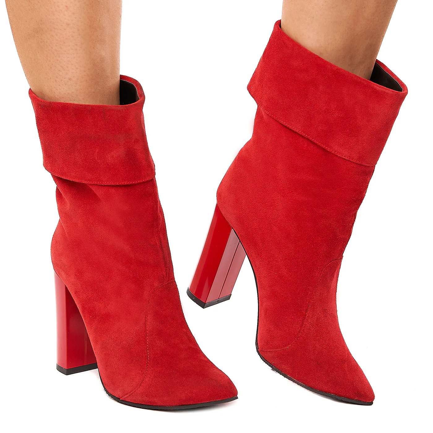 Cizme Rosii Piele Naturala Dama cu Toc 10 Cm 6147 - Image 2