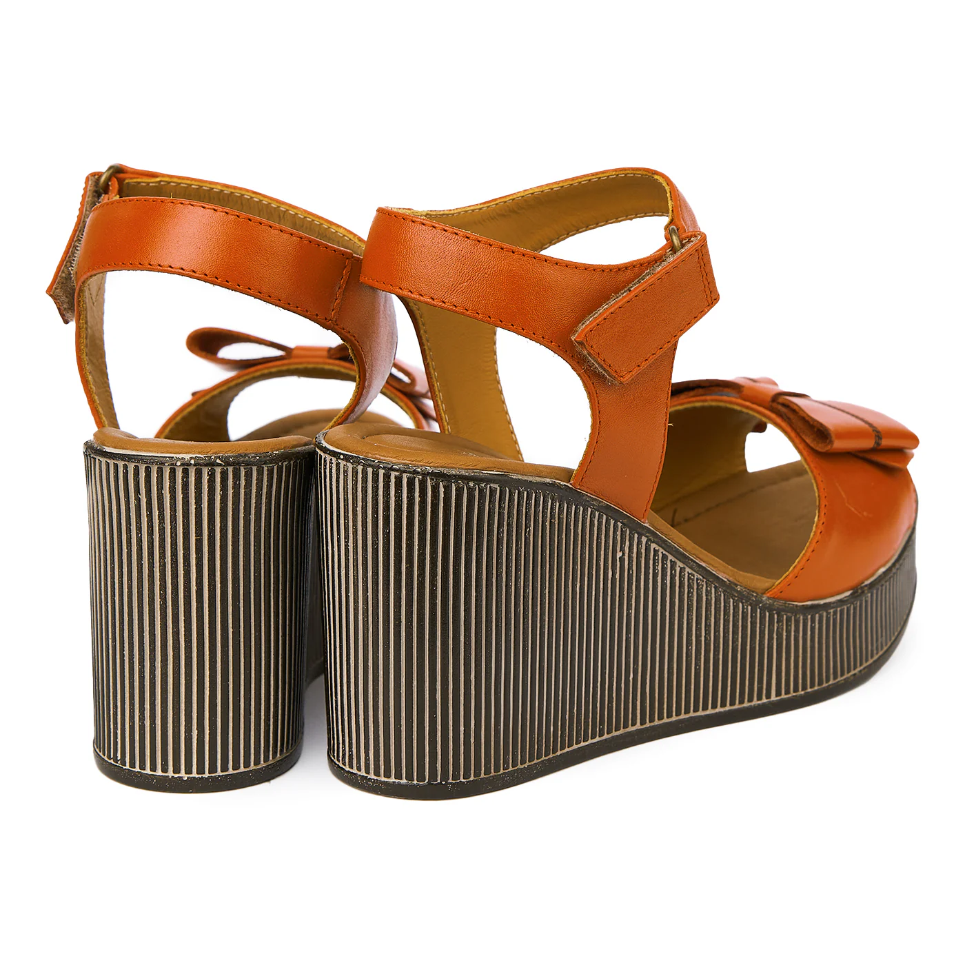 Sandale dama din piele rosie cu platforma 2367 - Image 2