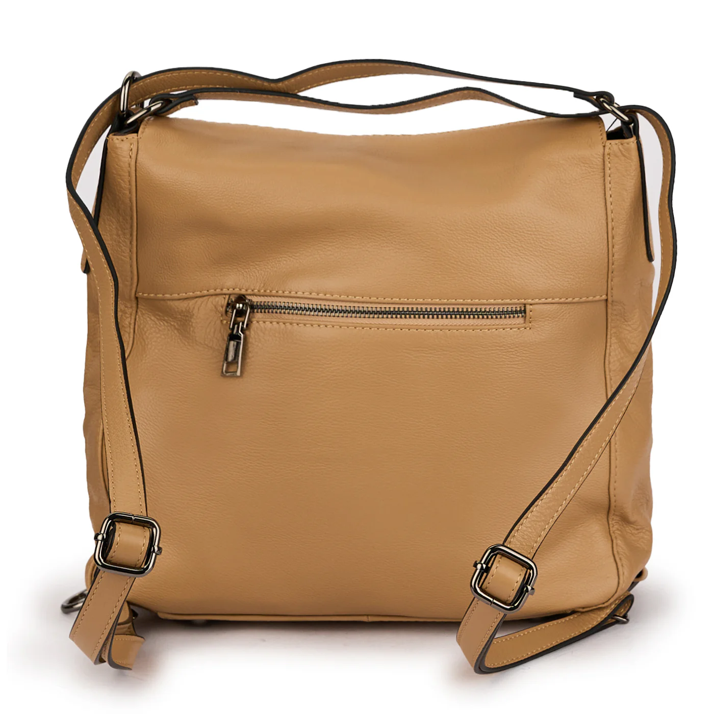 Geanta dama 2 in 1 din piele naturala bej 21489 - Image 3