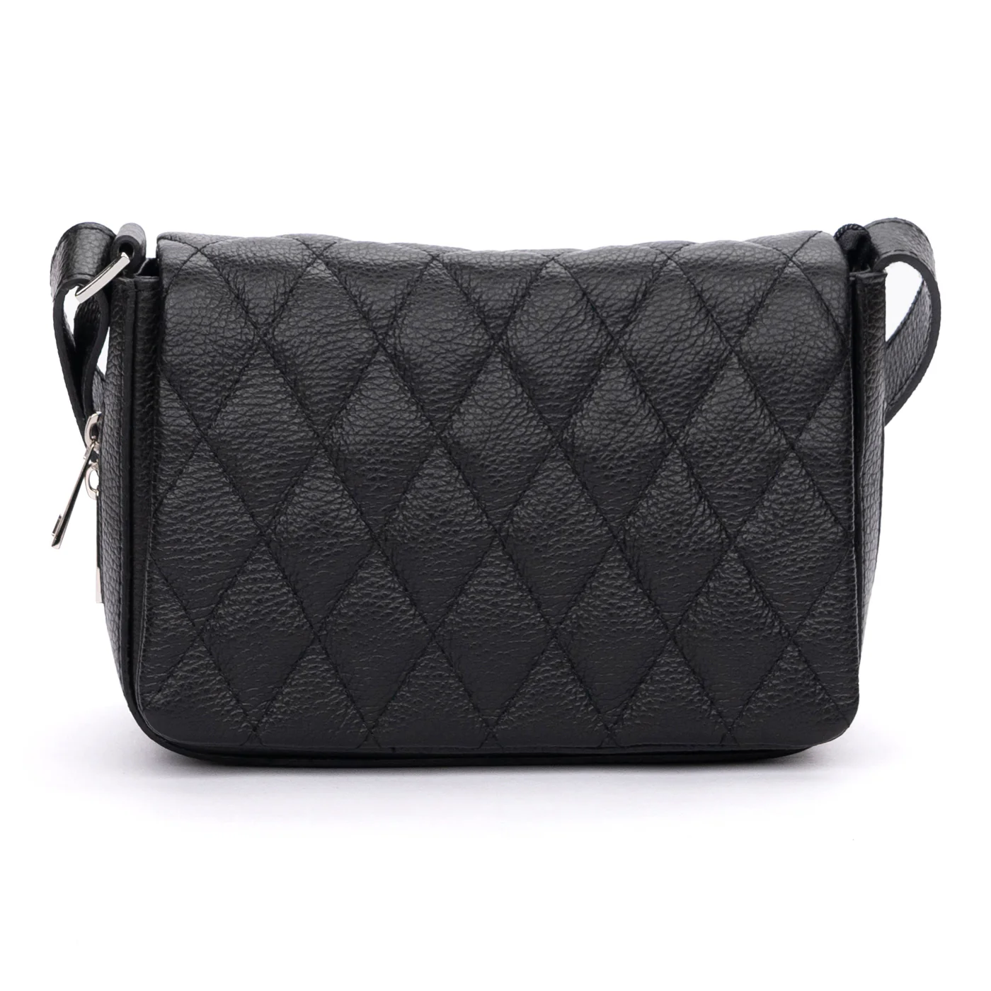 Geanta dama din piele naturala neagra 11003