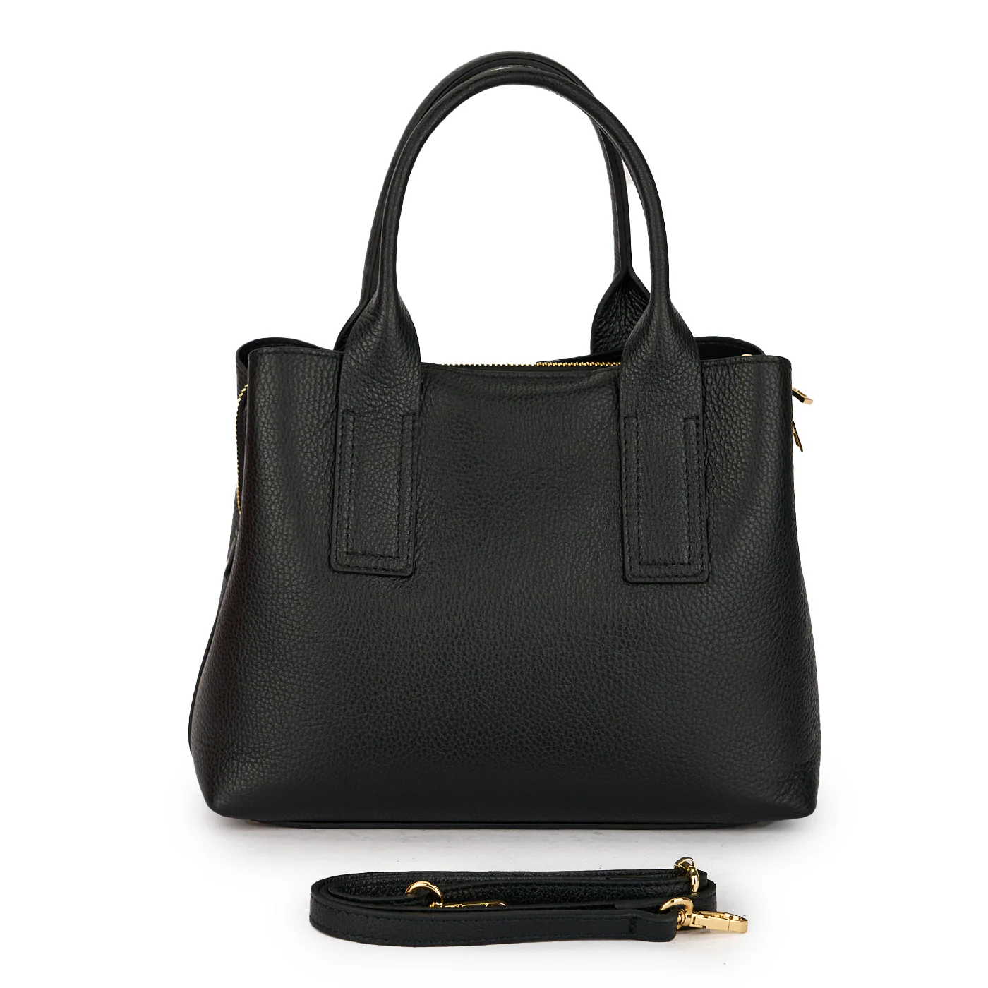 Geanta dama din piele naturala neagra 21059