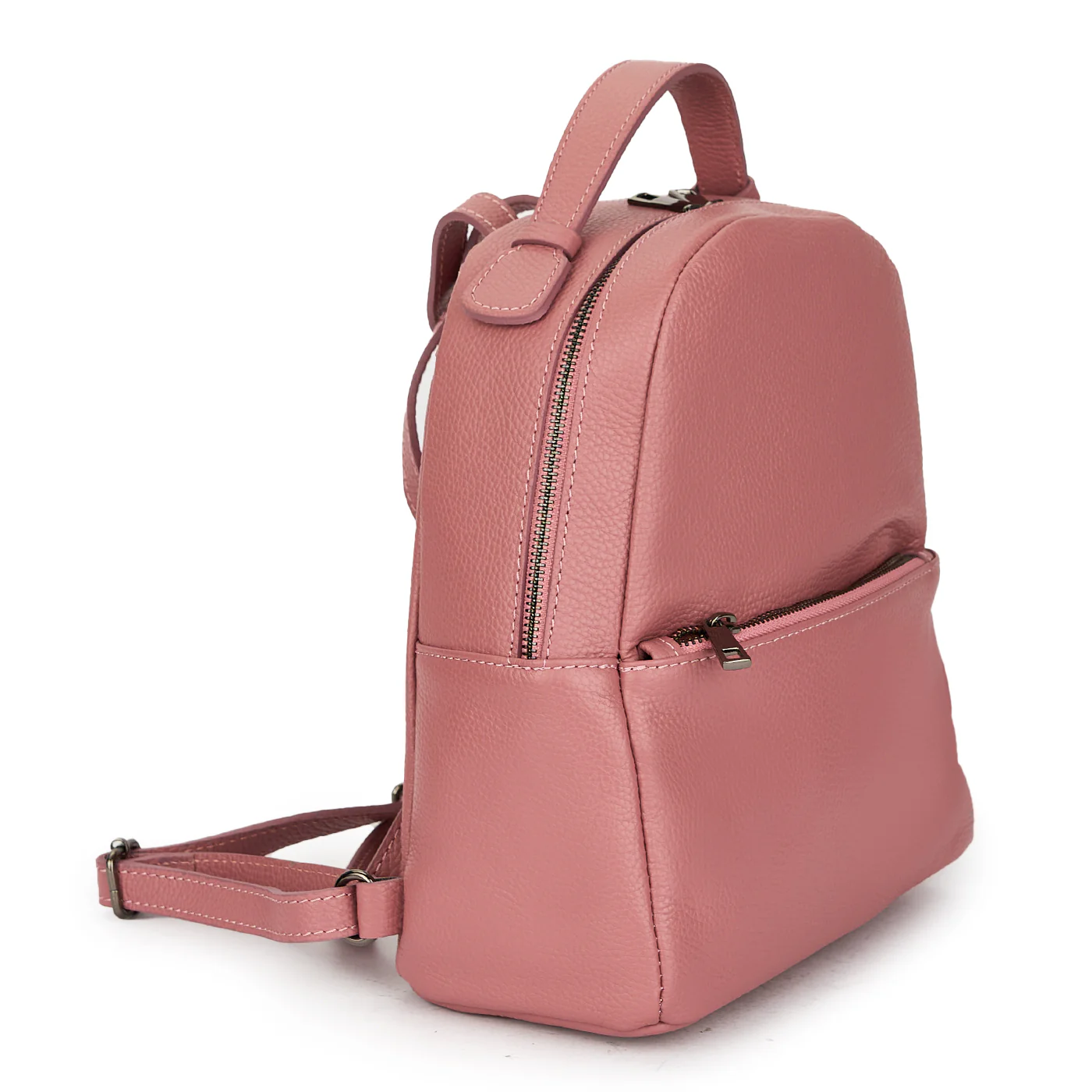 Rucsac dama din piele naturala roz 21145 - Image 2
