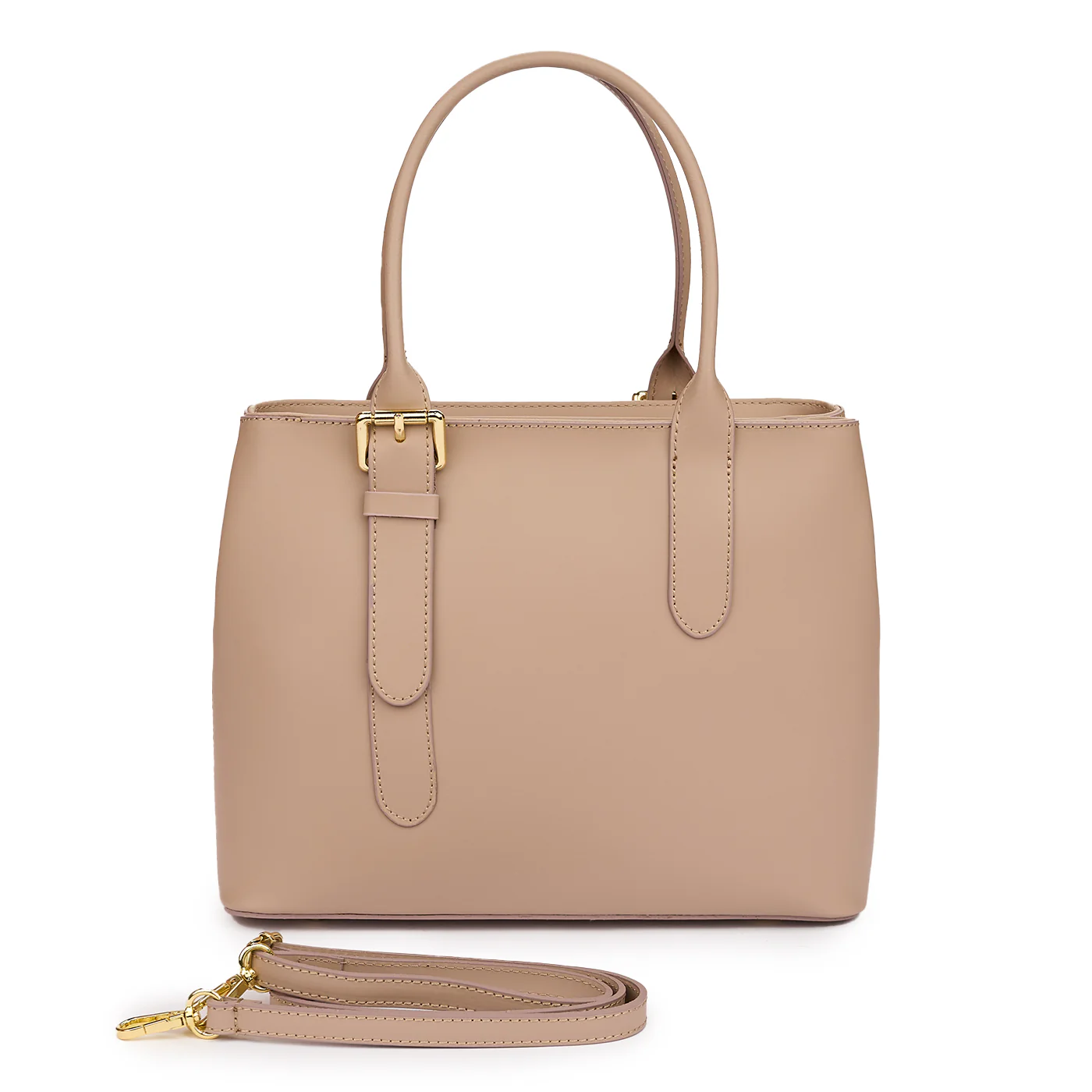 Geanta dama din piele naturala beige 11187