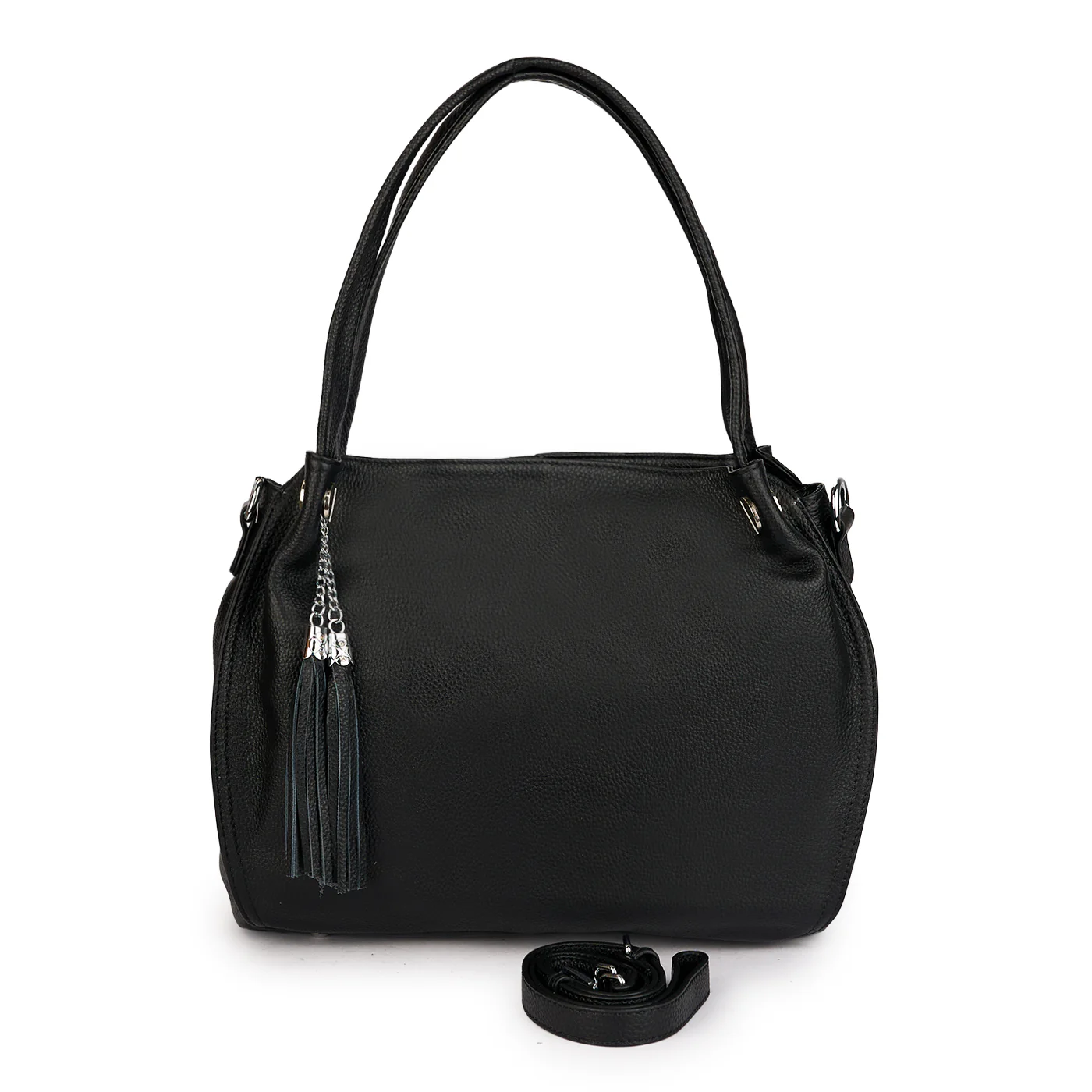 Geanta dama din piele naturala neagra 21289