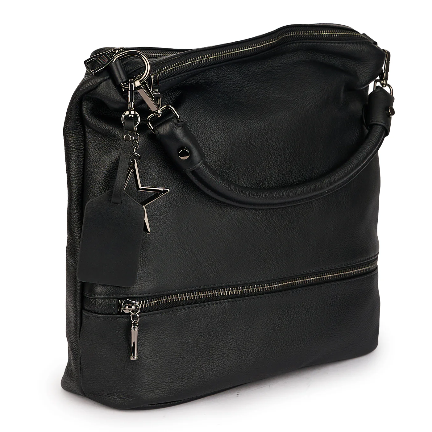 Geanta dama din piele naturala neagra 21387 - Image 2