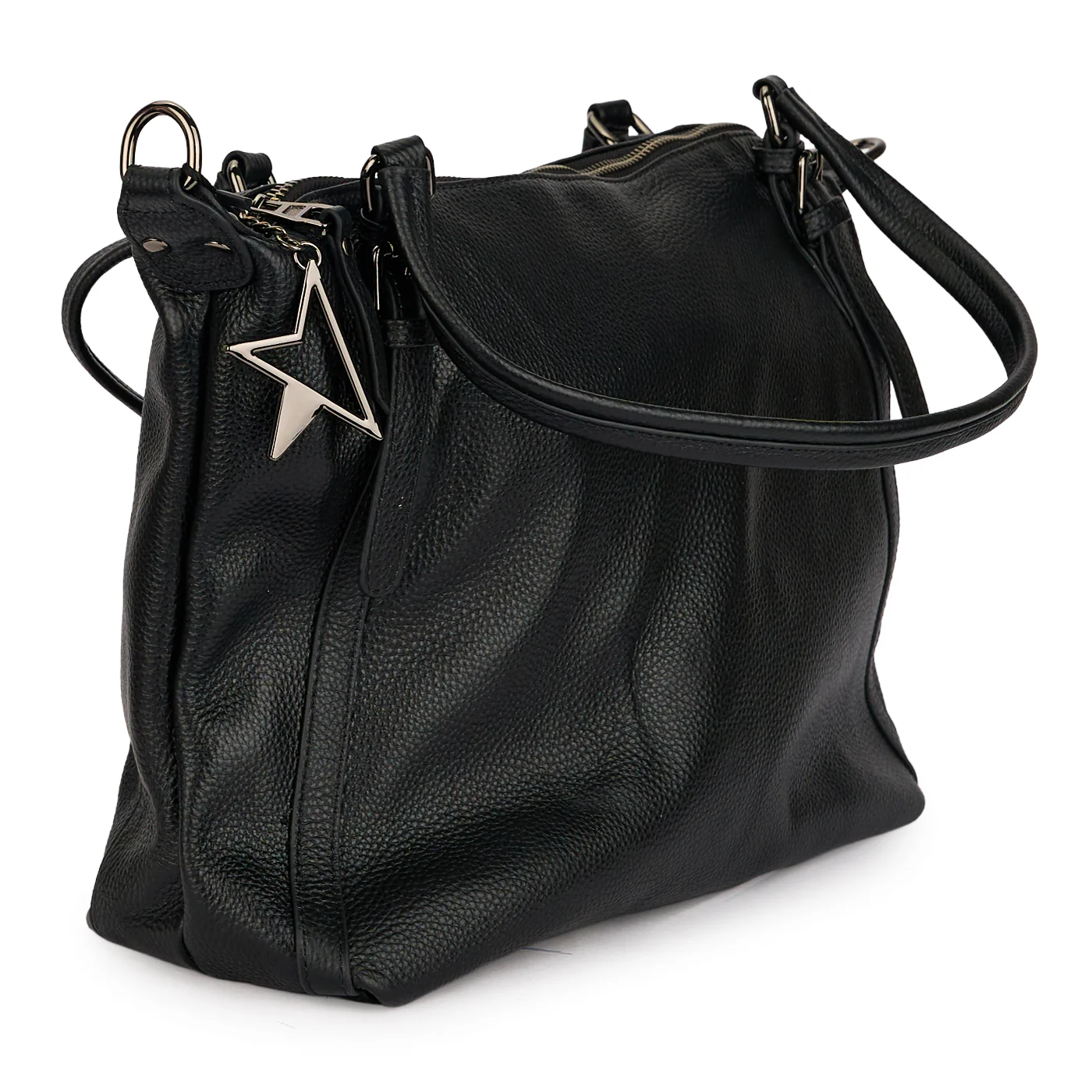 Geanta dama din piele naturala neagra 21573 - Image 2