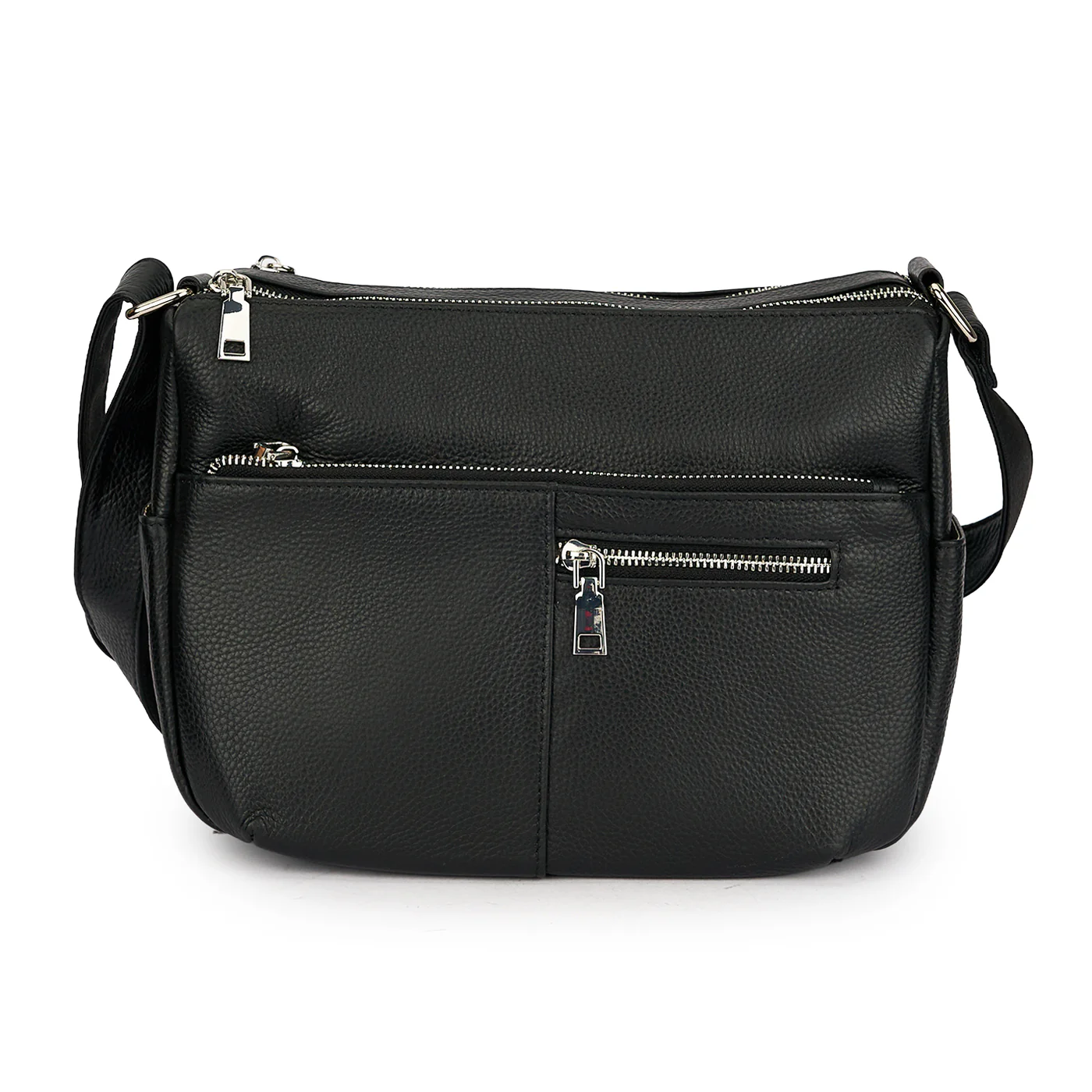 Geanta dama din piele naturala neagra 21657