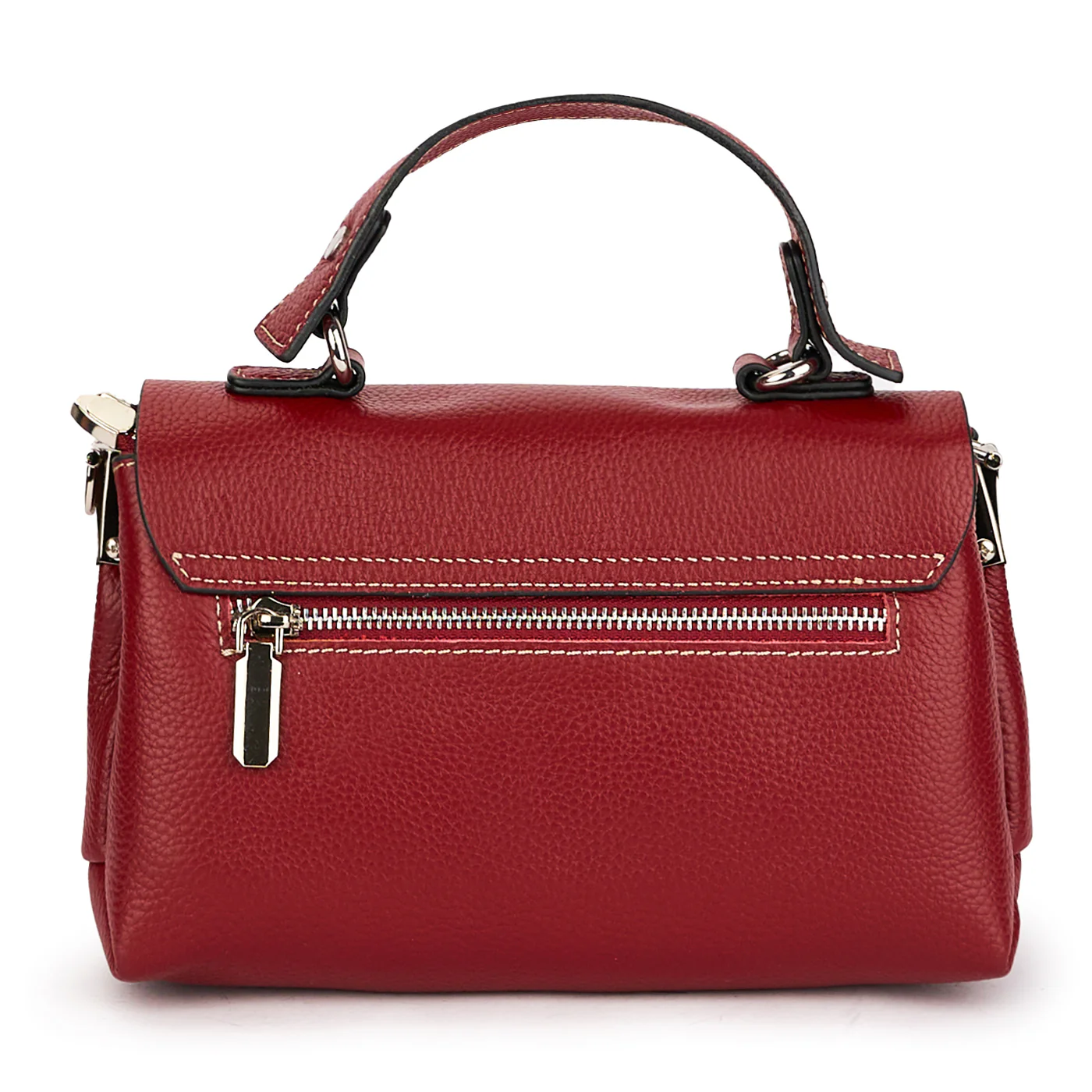 Geanta dama din piele naturala rosie 21476 - Image 3