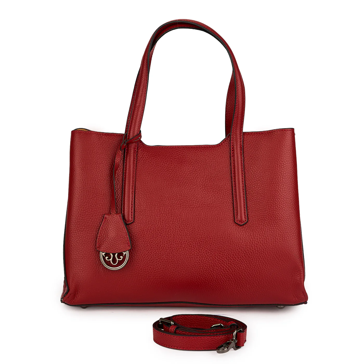 Geanta dama din piele naturala rosie 21580