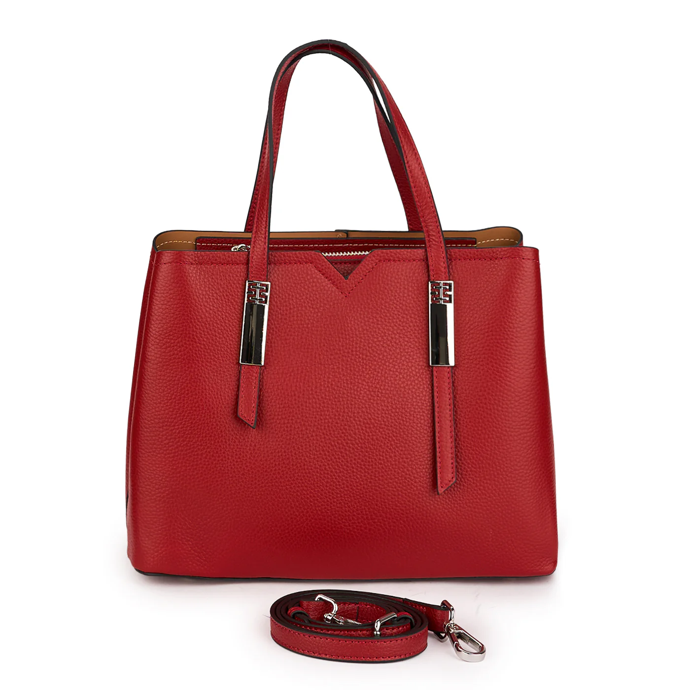 Geanta dama din piele naturala rosie 21584