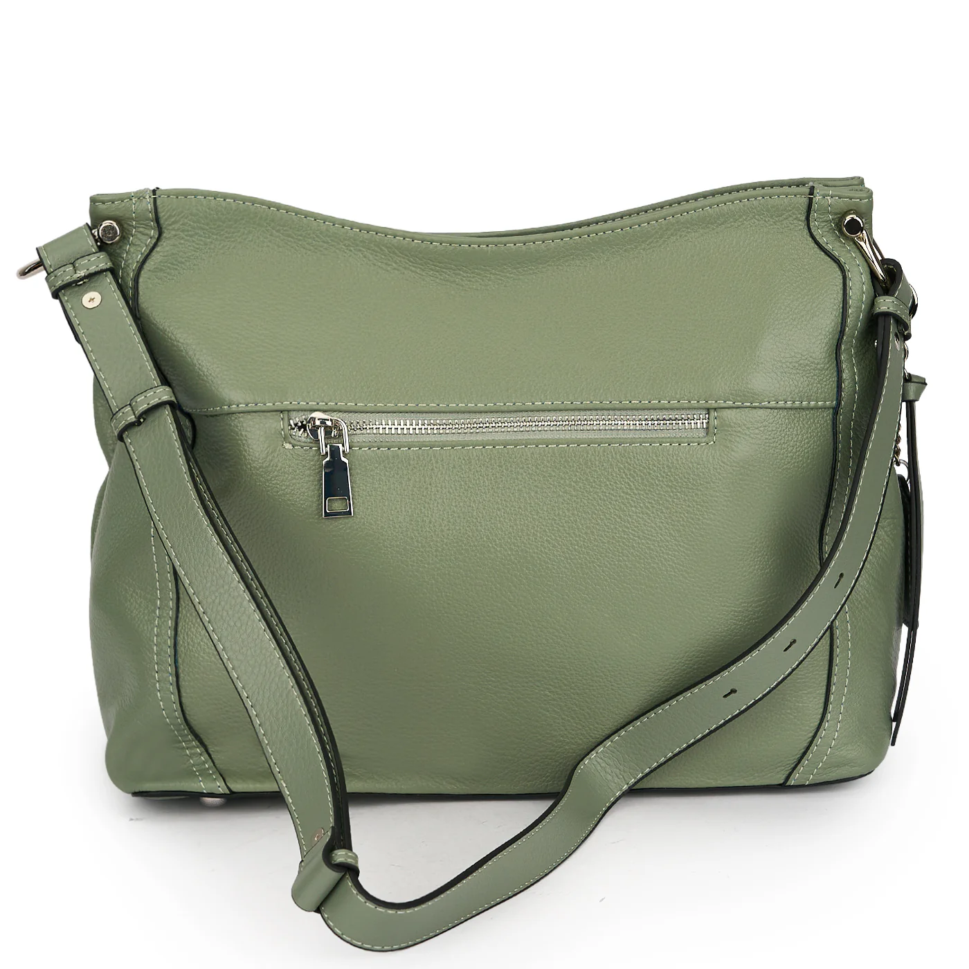 Geanta dama din piele naturala verde 21659 - Image 3
