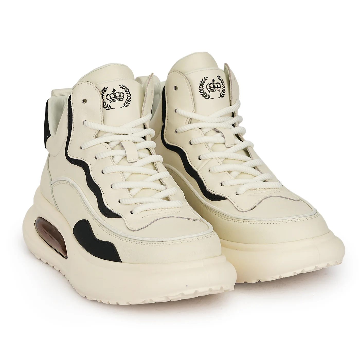 Ghete casual barbati din piele naturala alba 7997 - Image 4