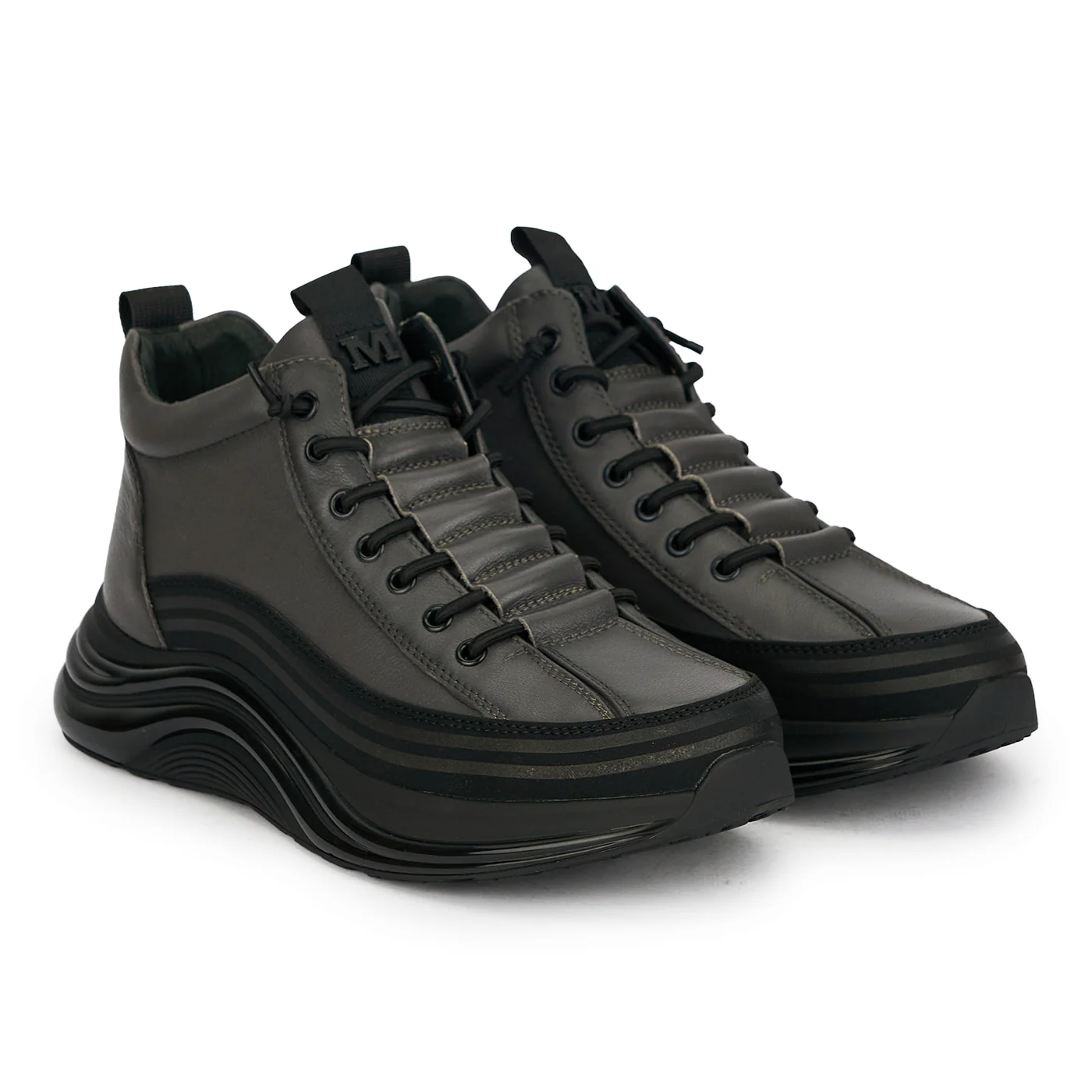 Ghete barbati din piele naturala gri 7980 - Image 4