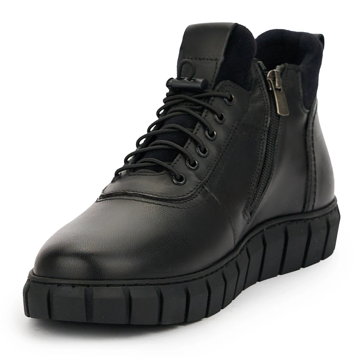 Ghete barbati din piele naturala neagra 7609 - Image 3