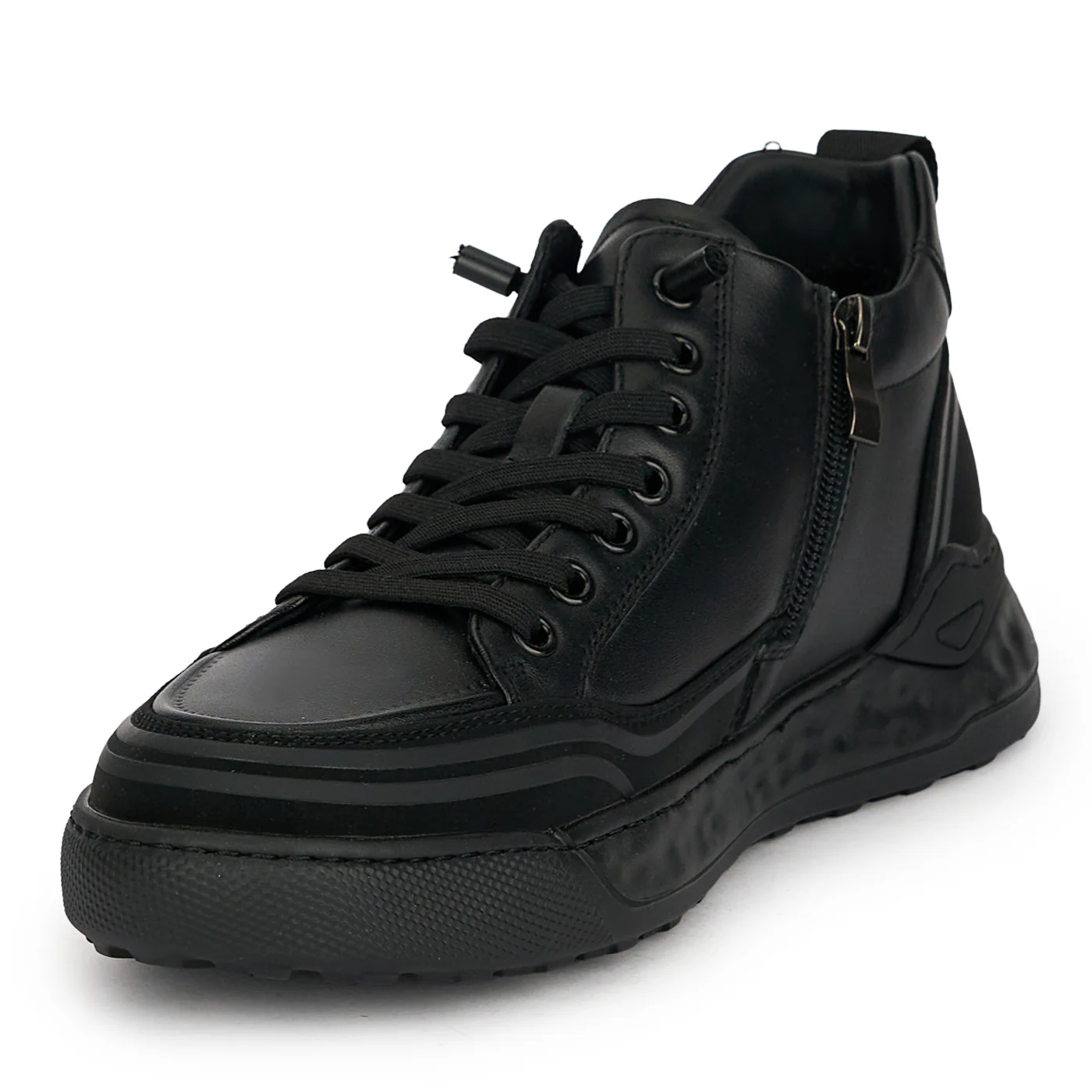 Ghete barbati din piele naturala neagra 7993 - Image 3