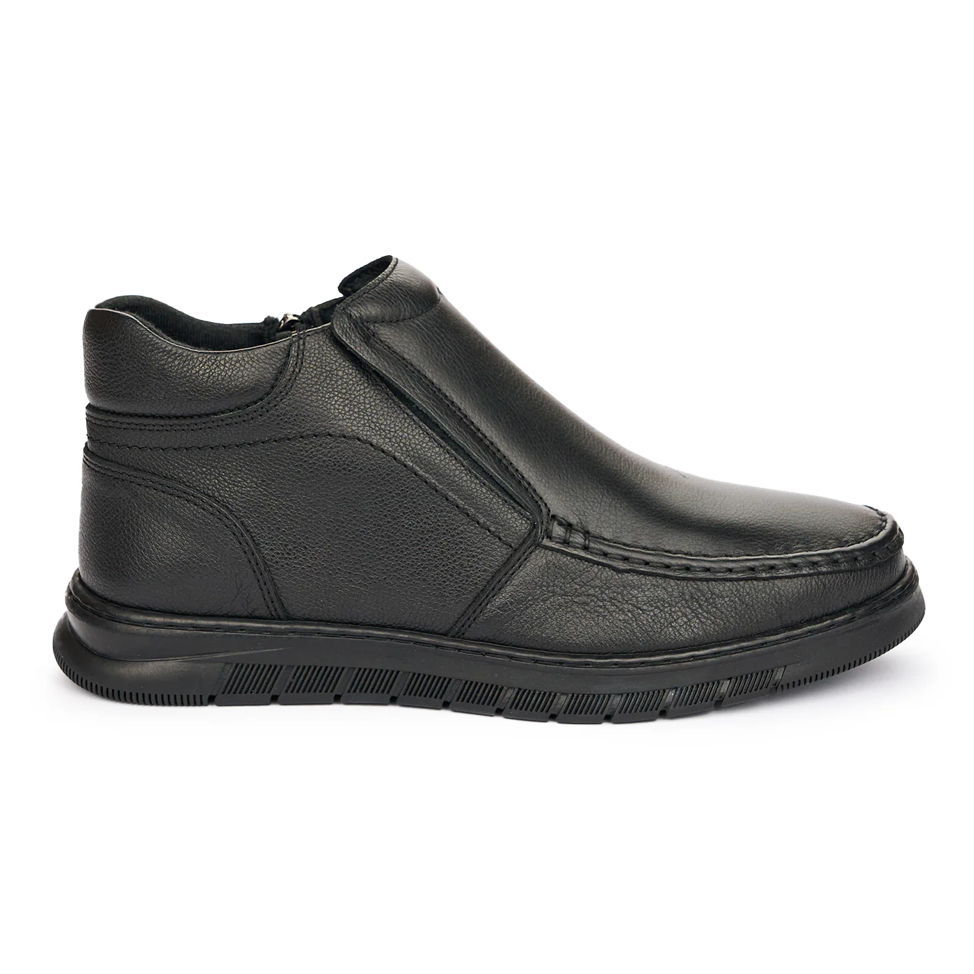 Ghete Barbati Negre Piele Naturala cu Fermoar 7343