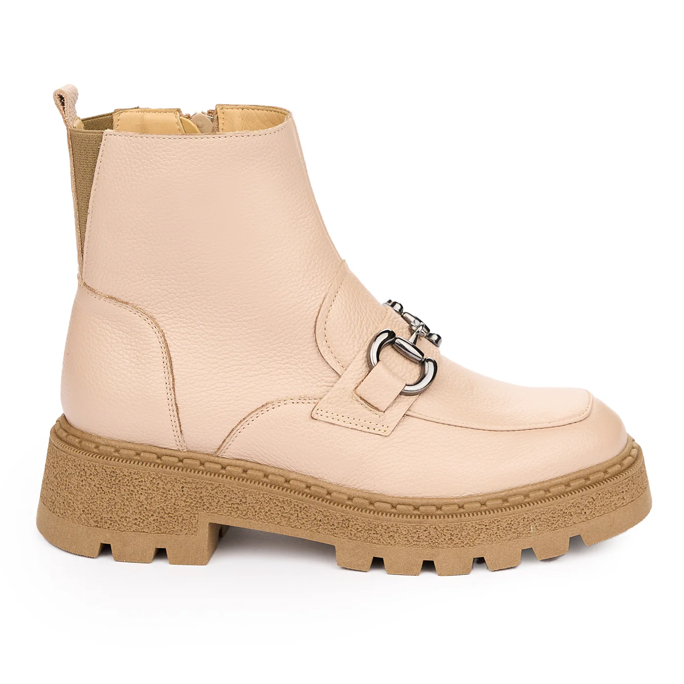 Ghete Bej Dama Piele Naturala Casual 12029