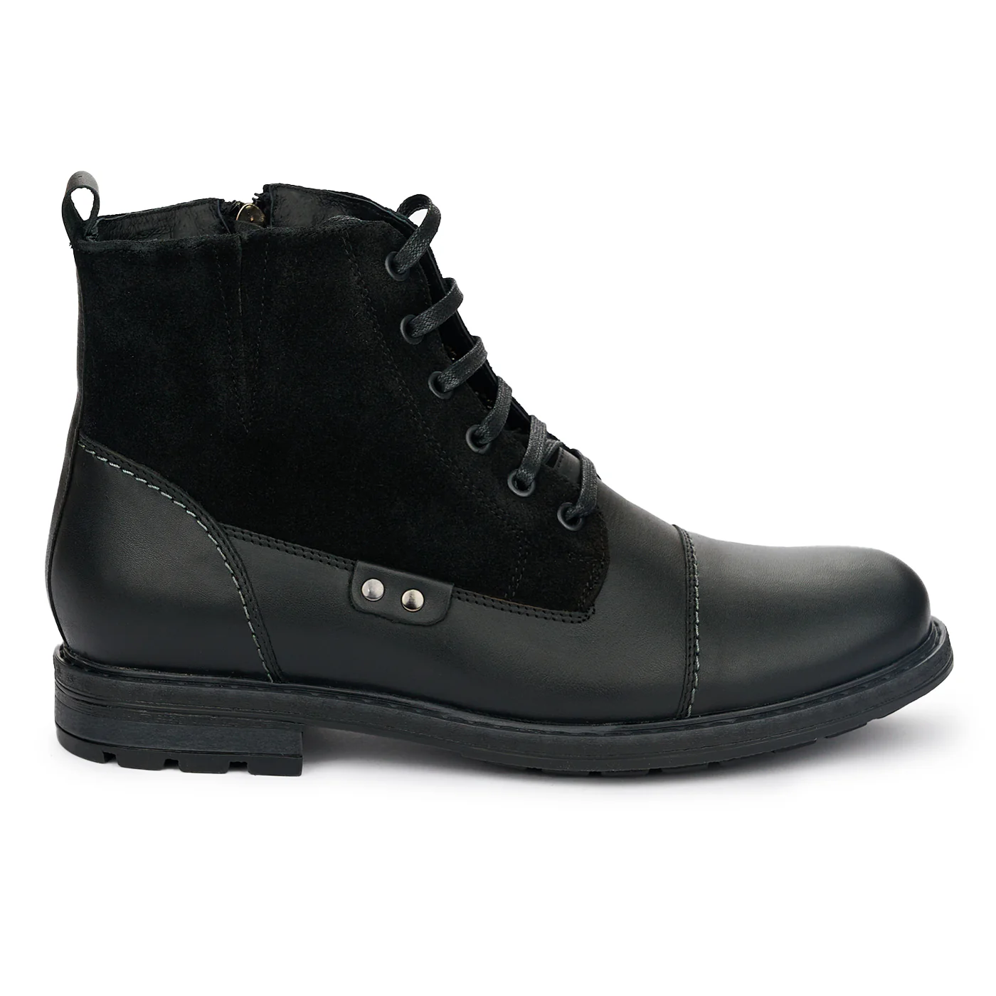 Ghete Casual Barbati Piele Naturala Neagra 7370