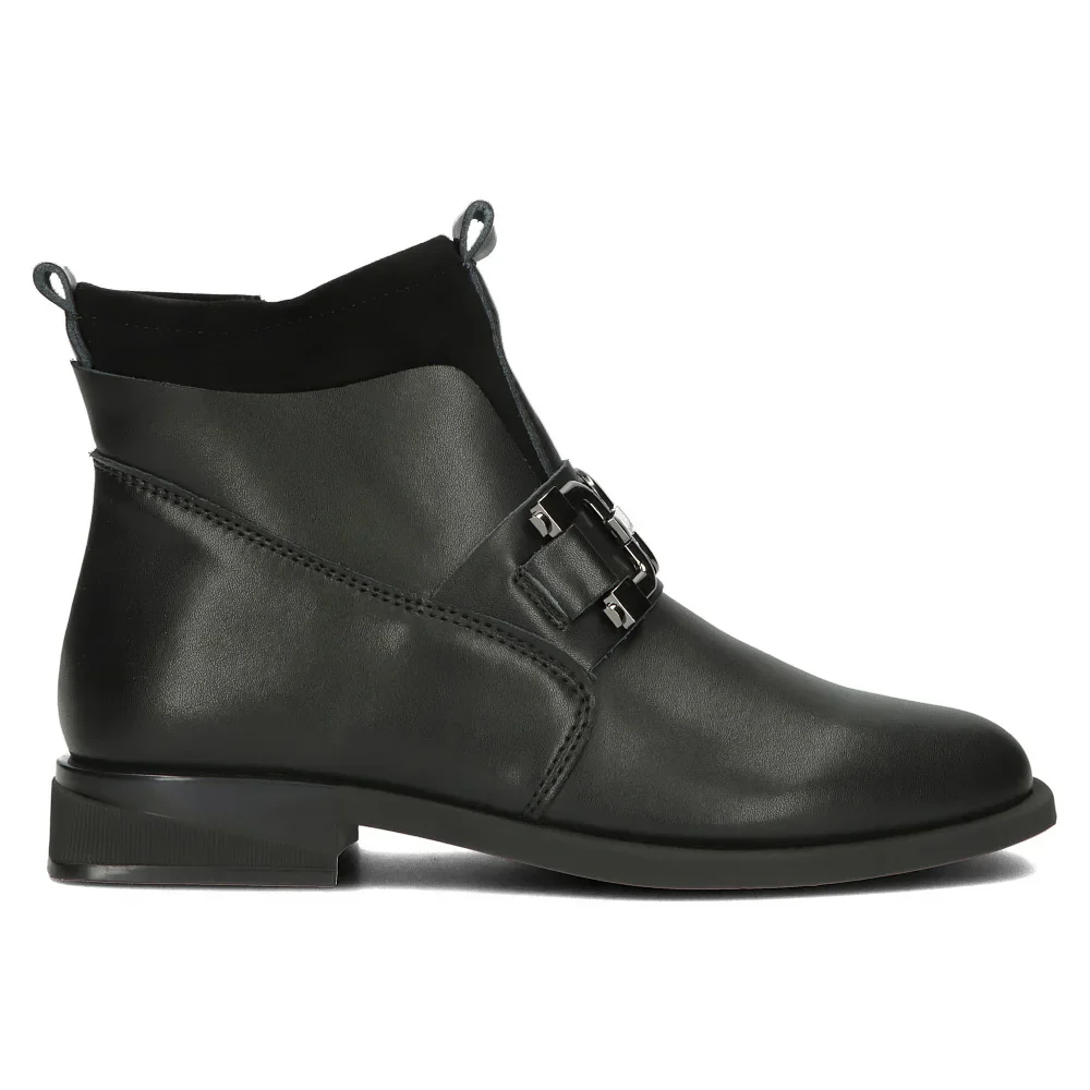 Ghete casual dama din piele naturala neagra 14529