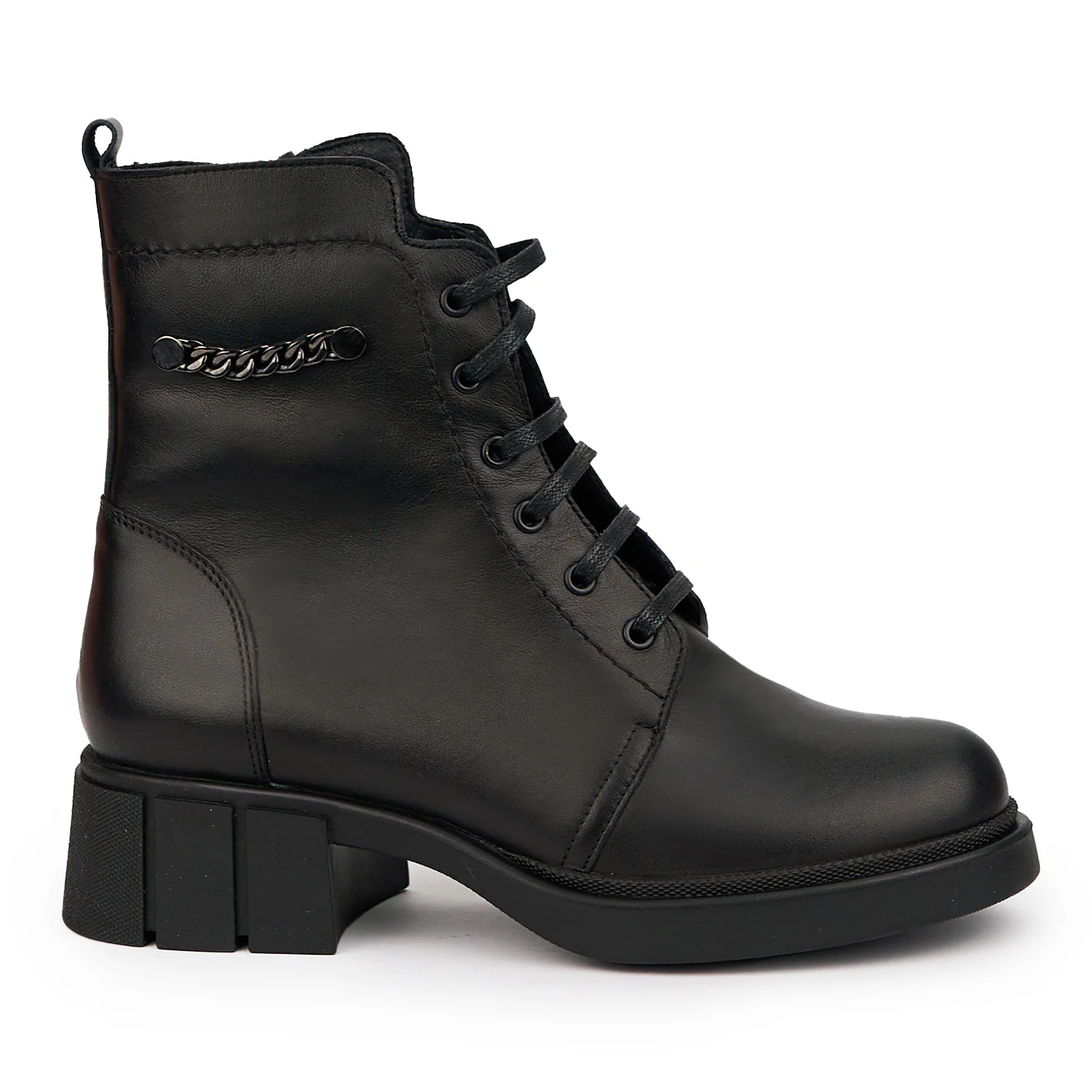 Ghete casual dama din piele naturala neagra 14533