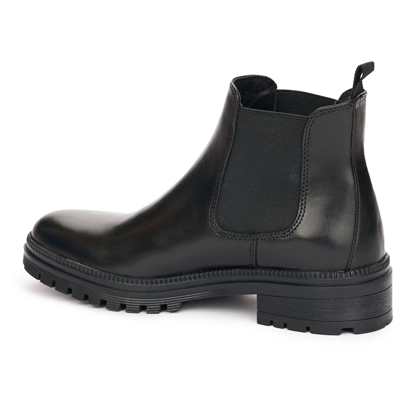 Ghete Casual Piele Dama cu Toc Negre 10919 - Image 2