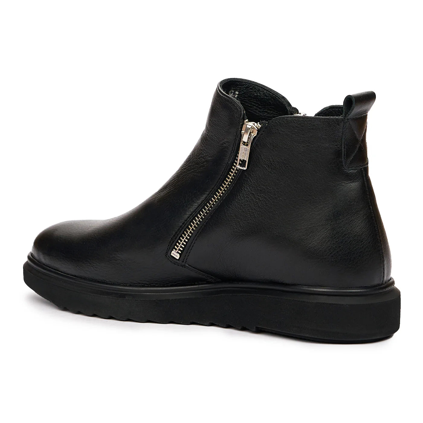 Ghete cu Blana Barbati din Piele Naturala Negre 7169 - Image 3