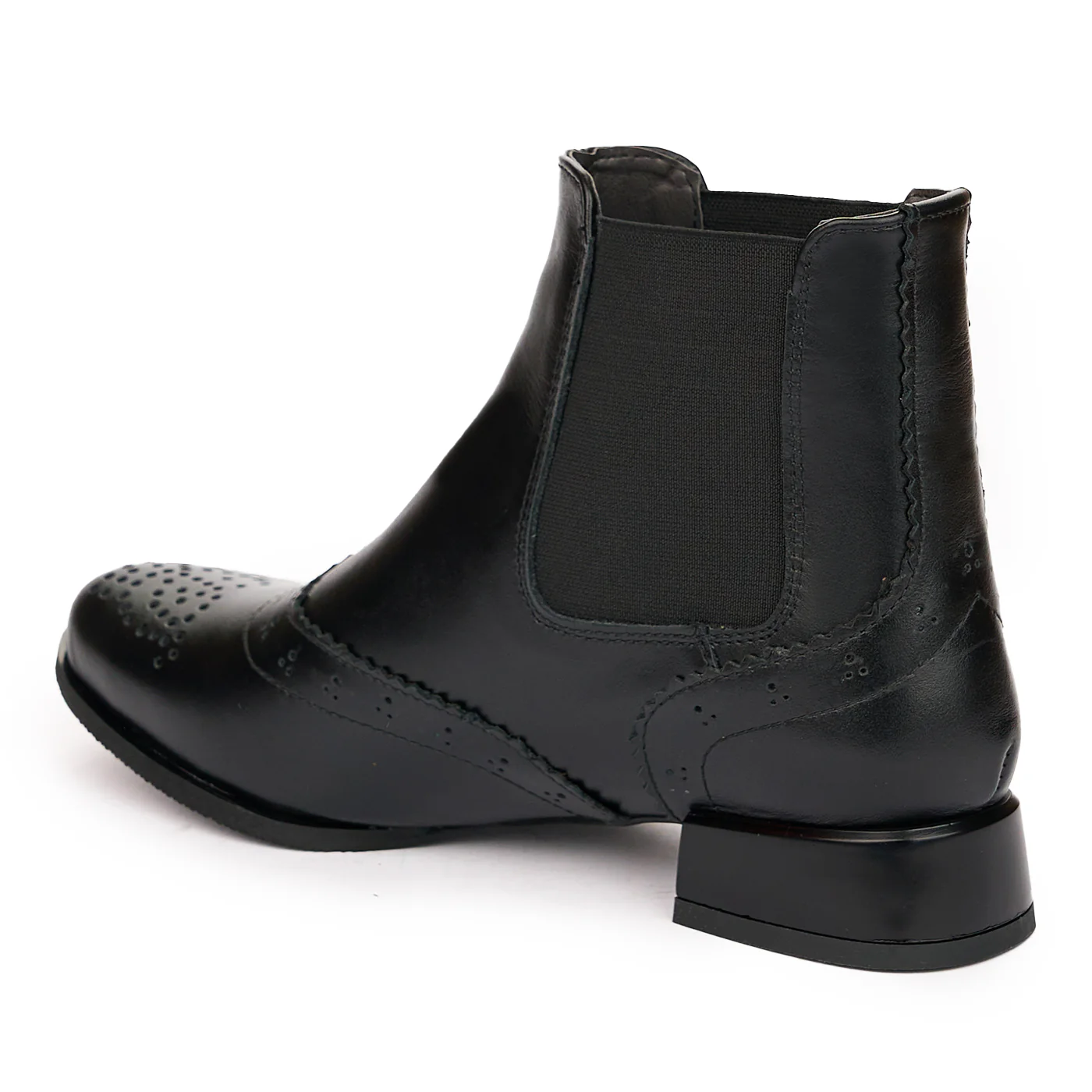 Ghete cu Toc Dama Piele Naturala Negre Casual 12313 - Image 2
